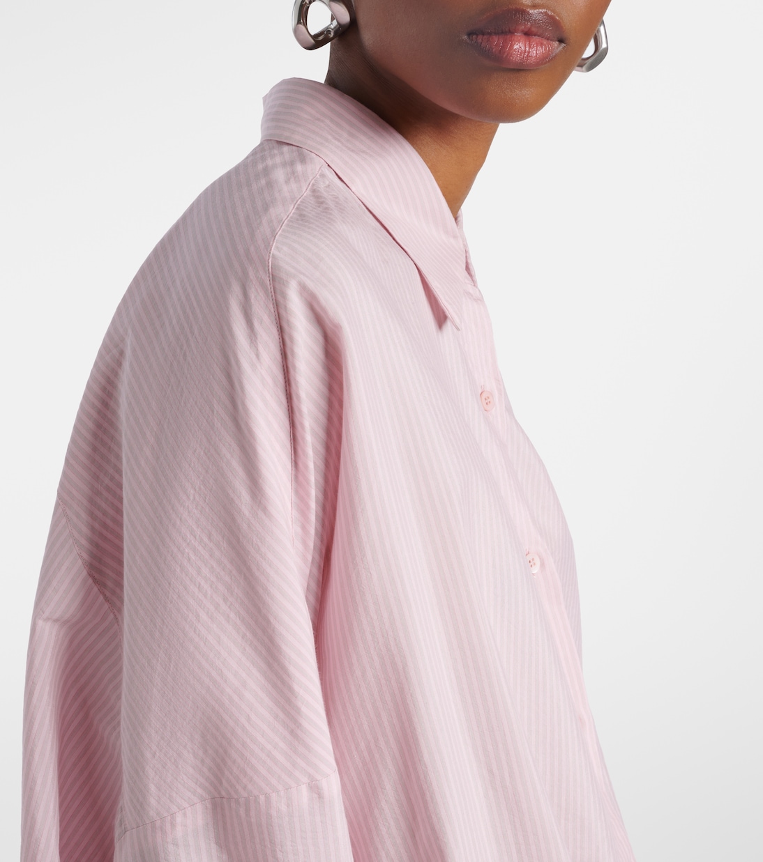 Camicia oversize in misto cotone a righe | Dries Van Noten
