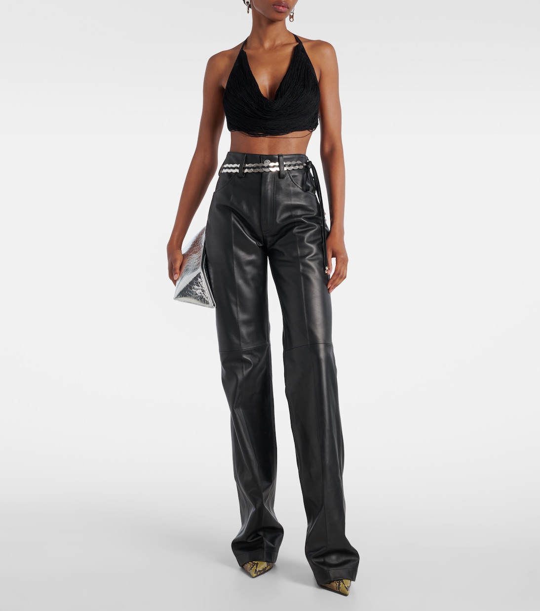 High-rise leather straight pants | The Attico