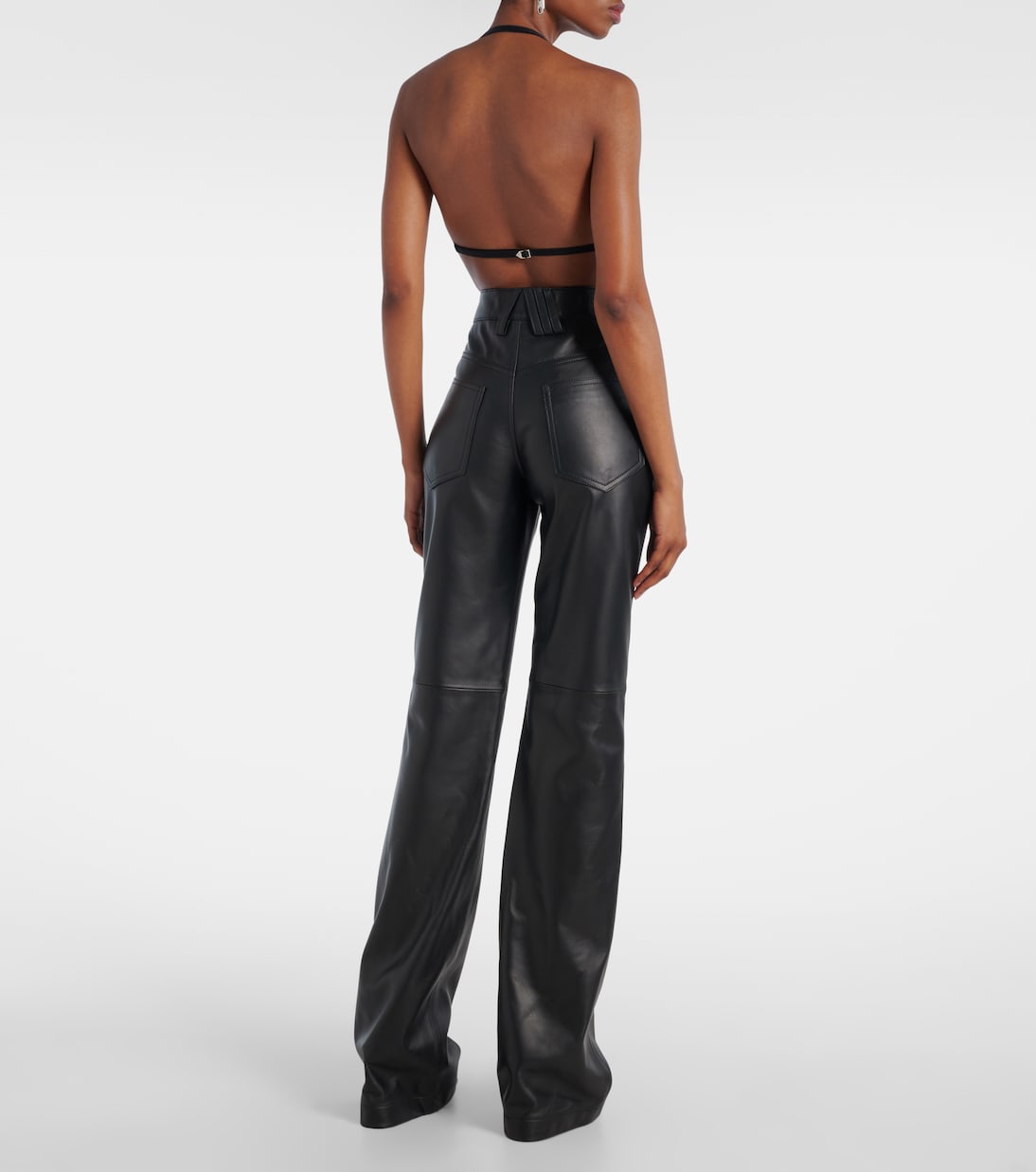 High-rise leather straight pants | The Attico