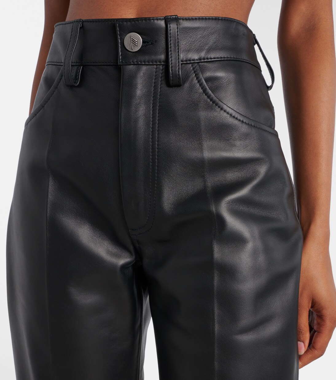 High-rise leather straight pants | The Attico