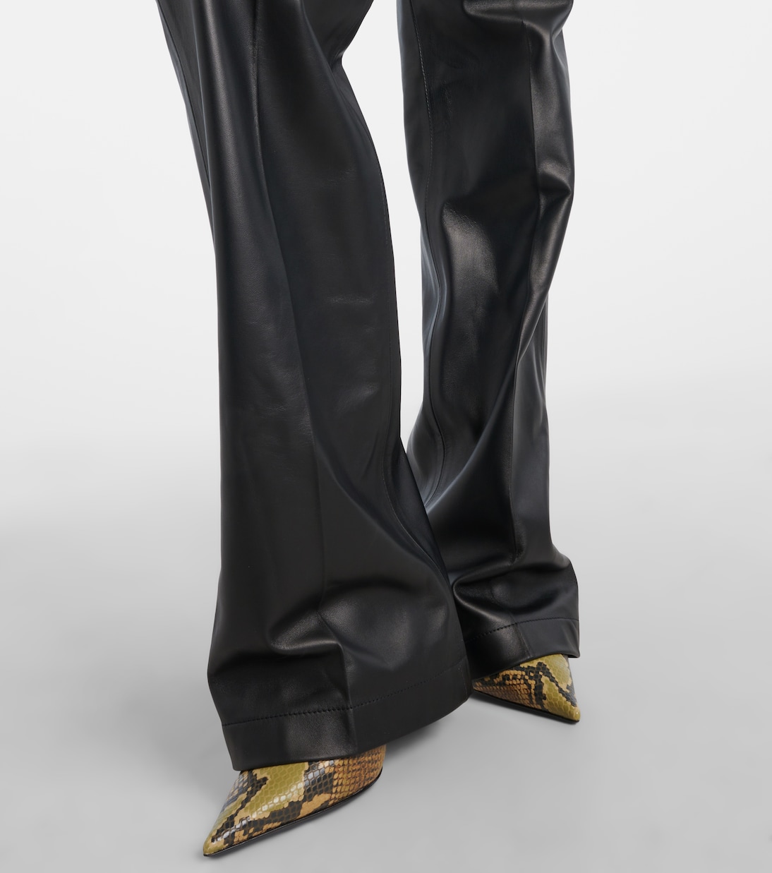 High-rise leather straight pants | The Attico