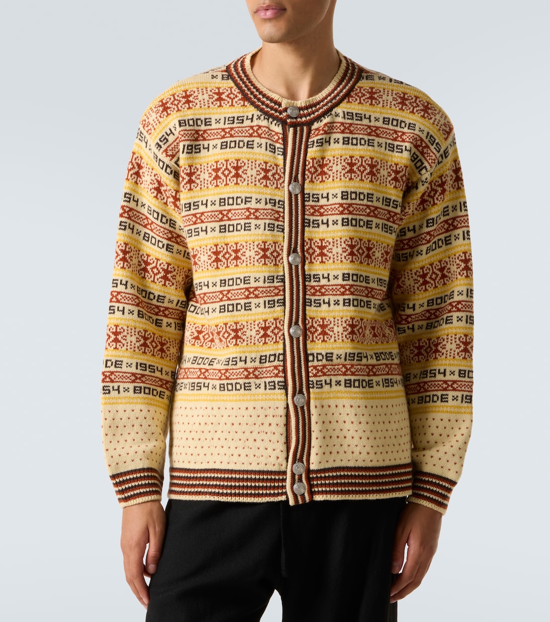 Cardigan Marzipan aus Woll-Jacquard | Bode