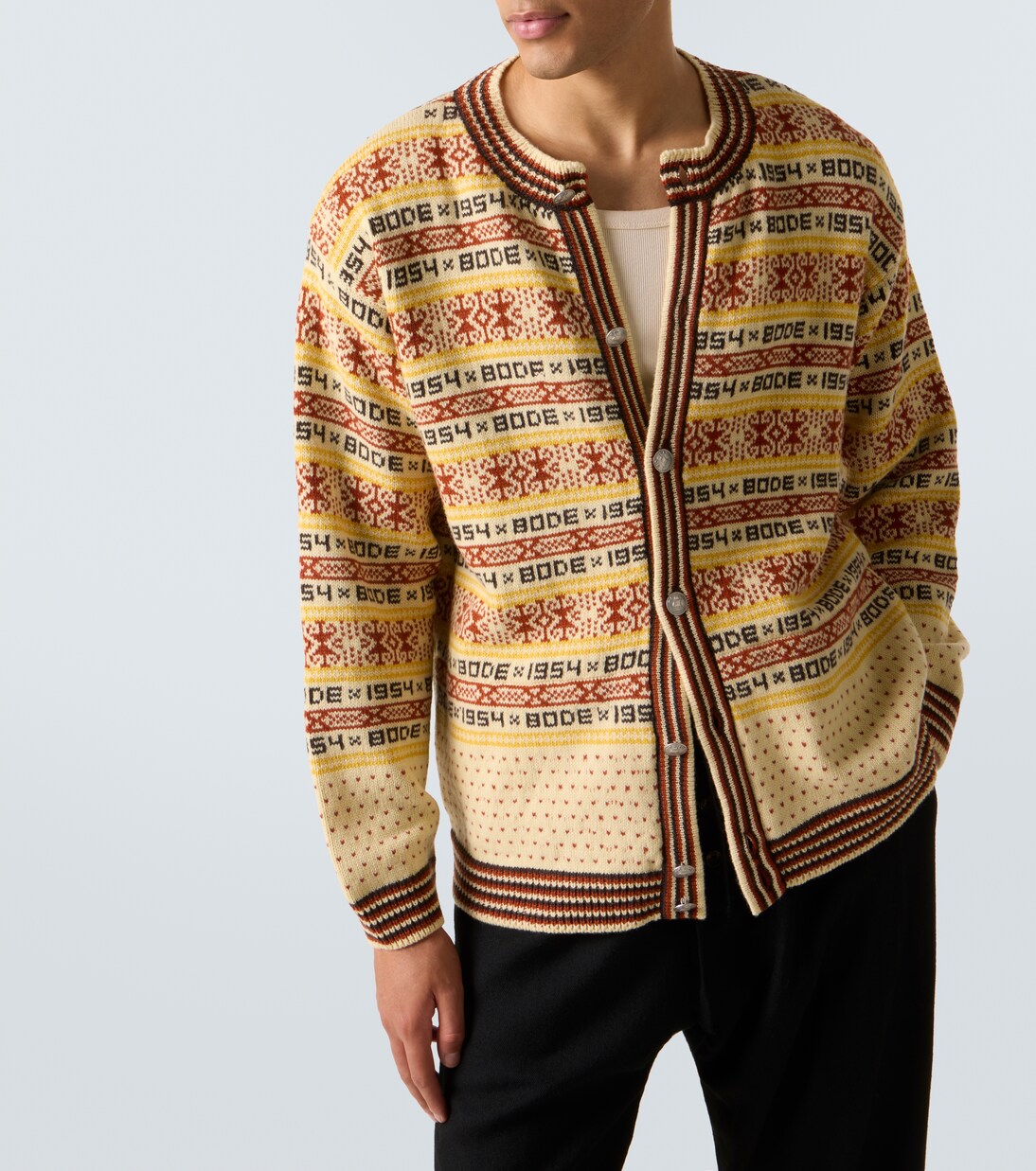 Cardigan Marzipan aus Woll-Jacquard | Bode