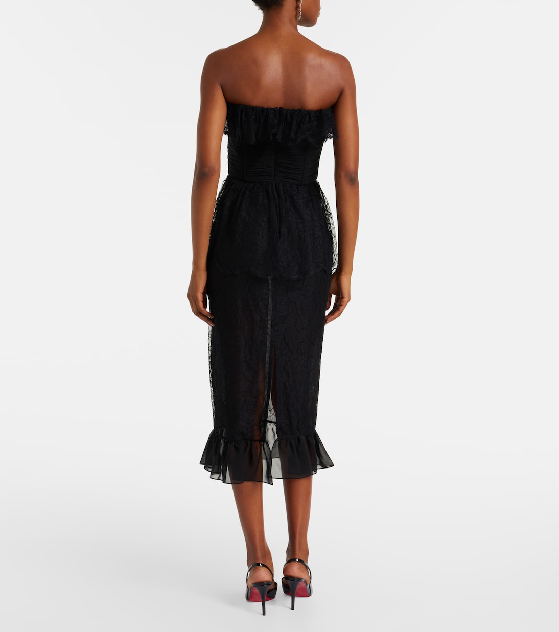 Lace and silk georgette bustier dress | Alessandra Rich