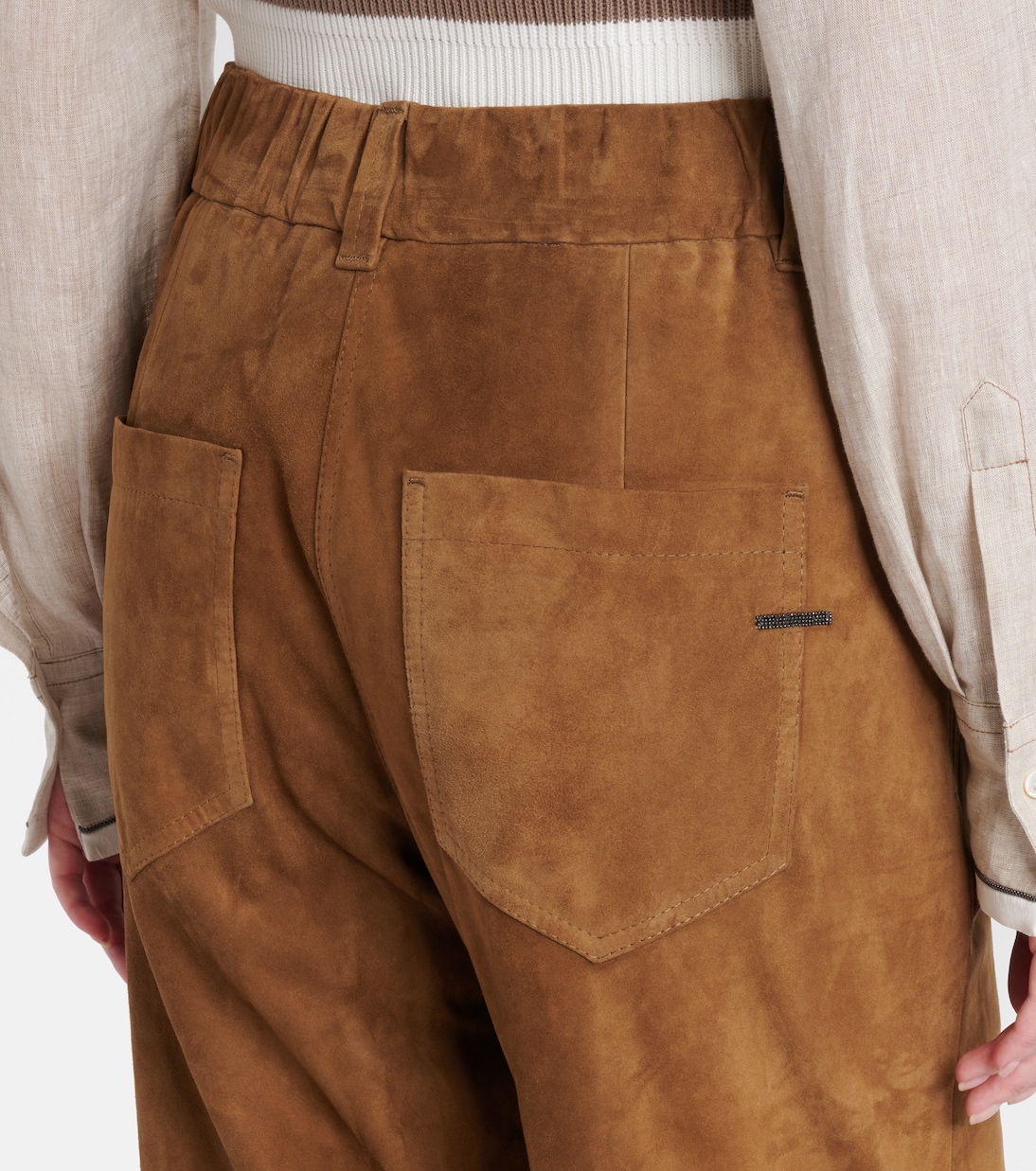 Gerade Hose aus Veloursleder | Brunello Cucinelli