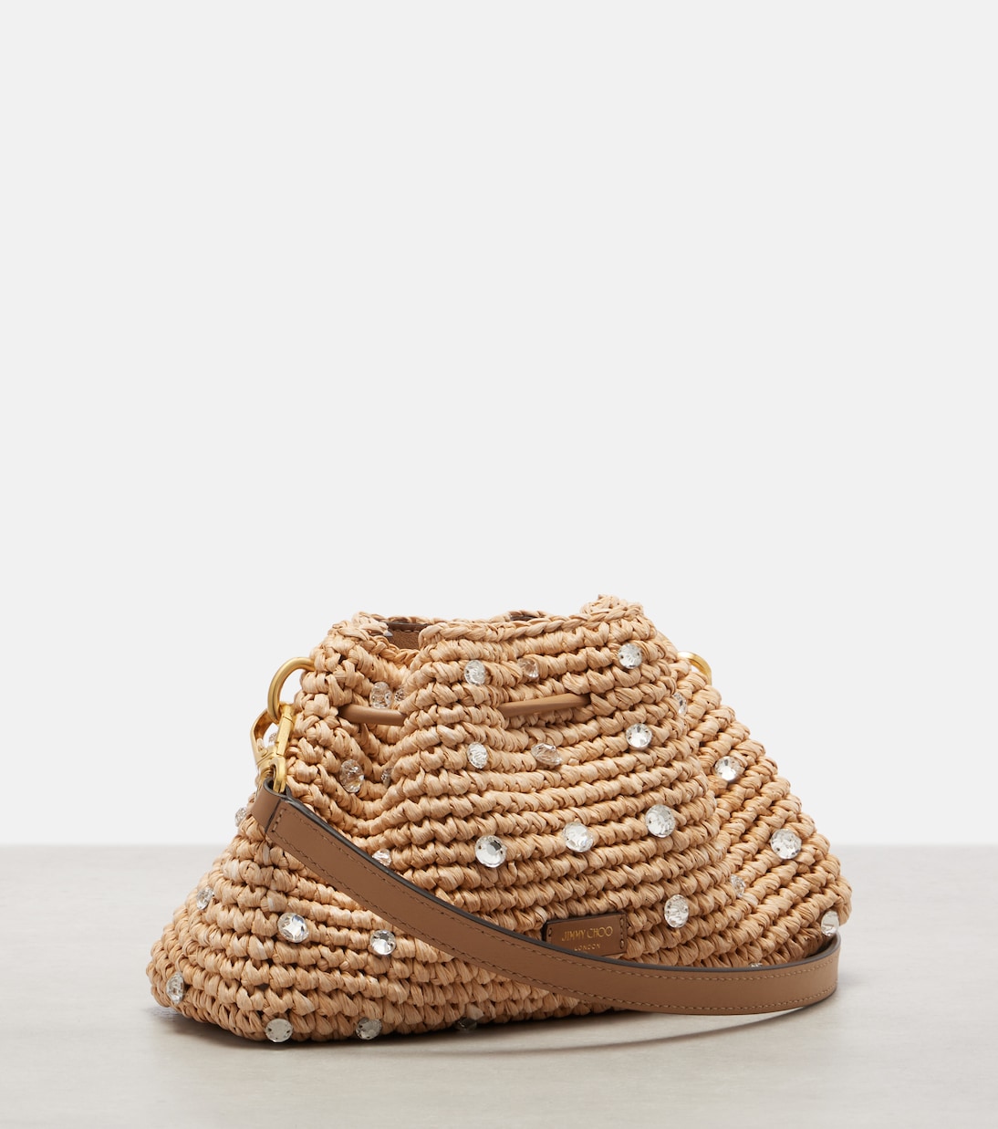 Cinch Small embellished raffia tote bag | Jimmy Choo