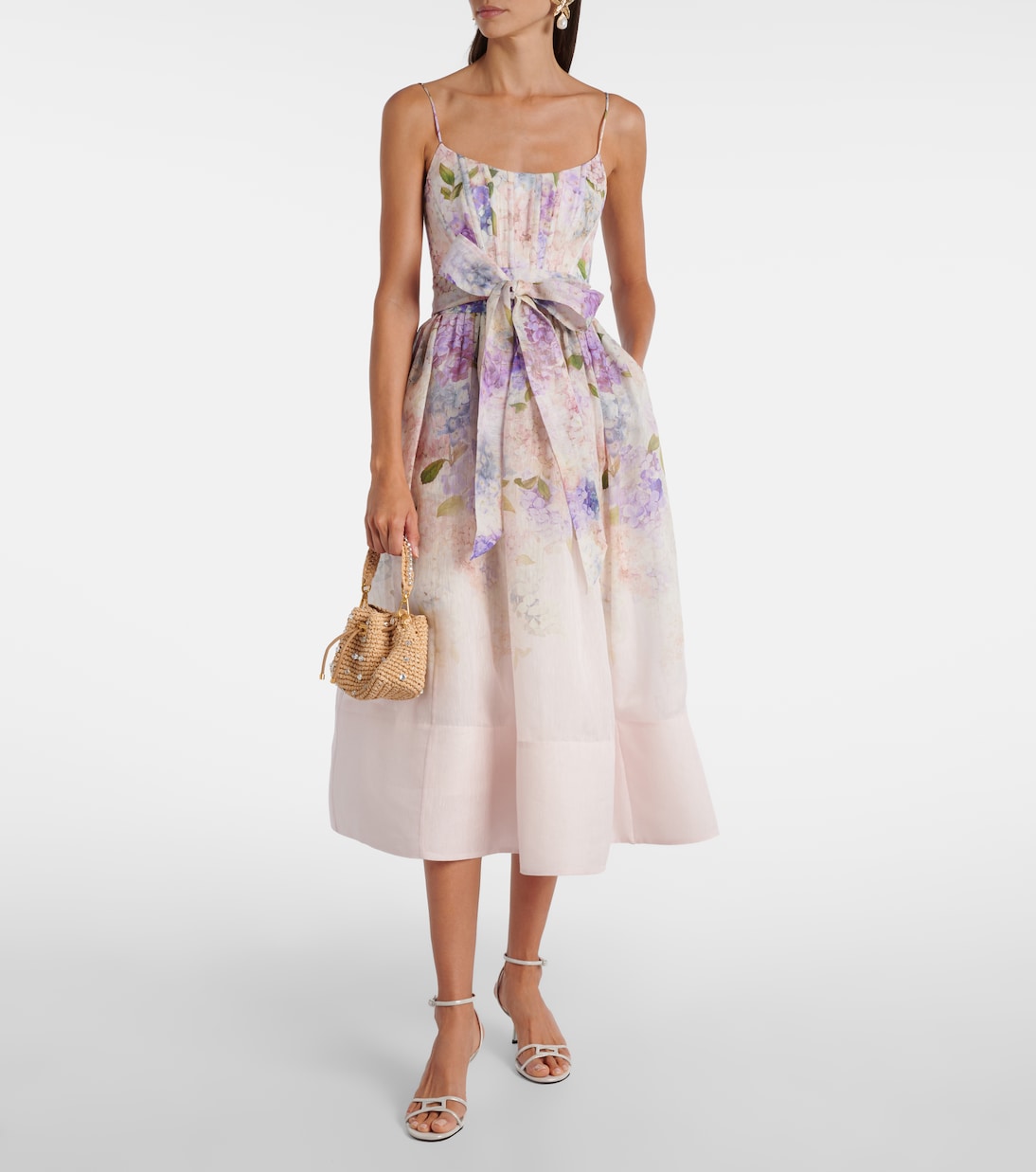 Cinch Small embellished raffia tote bag | Jimmy Choo