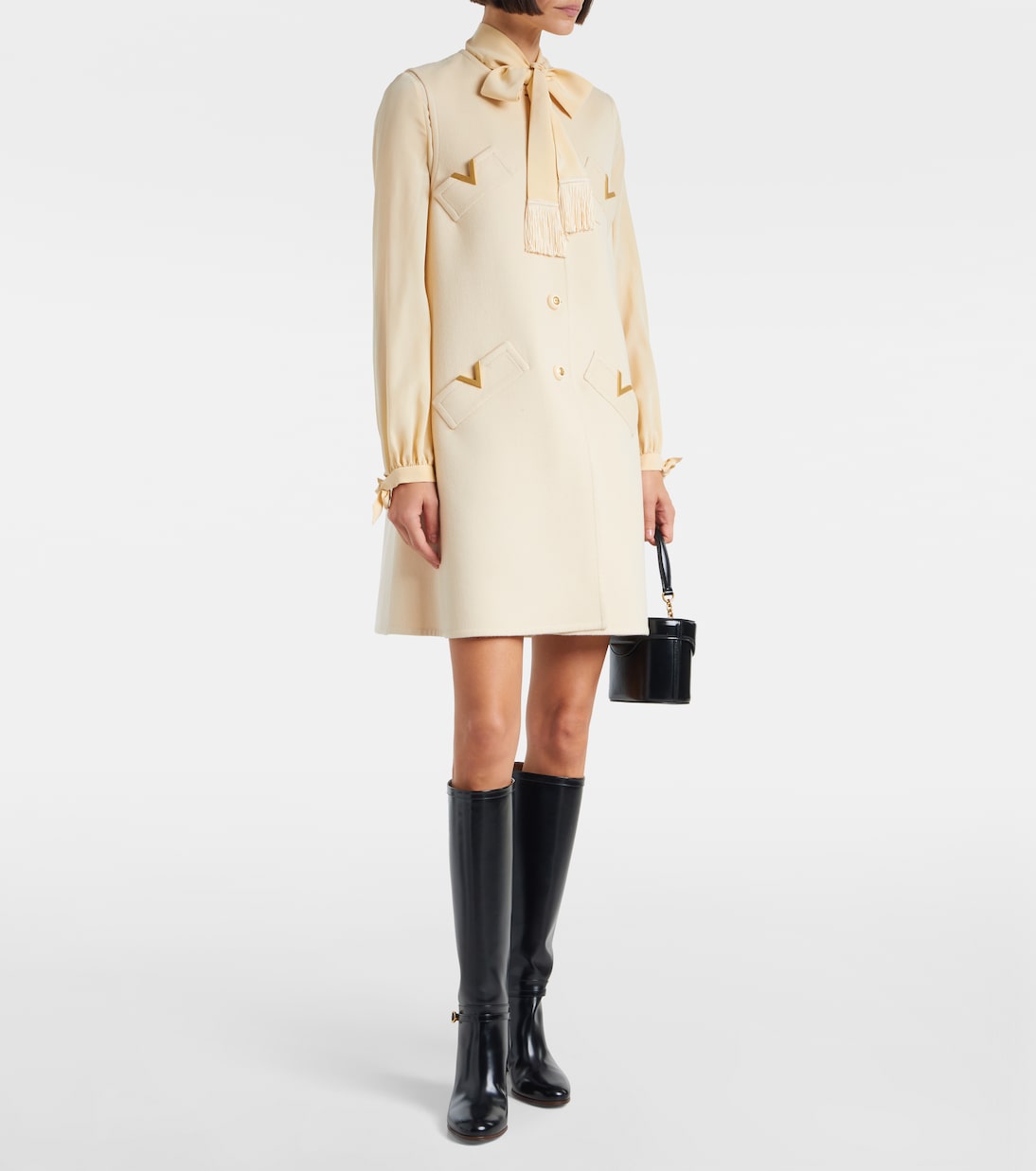 Minikleid VGold aus Wolle und Kaschmir | Valentino