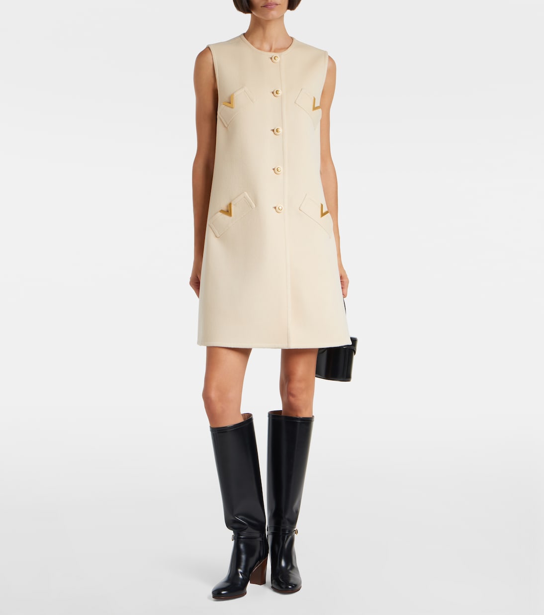 Minikleid VGold aus Wolle und Kaschmir | Valentino