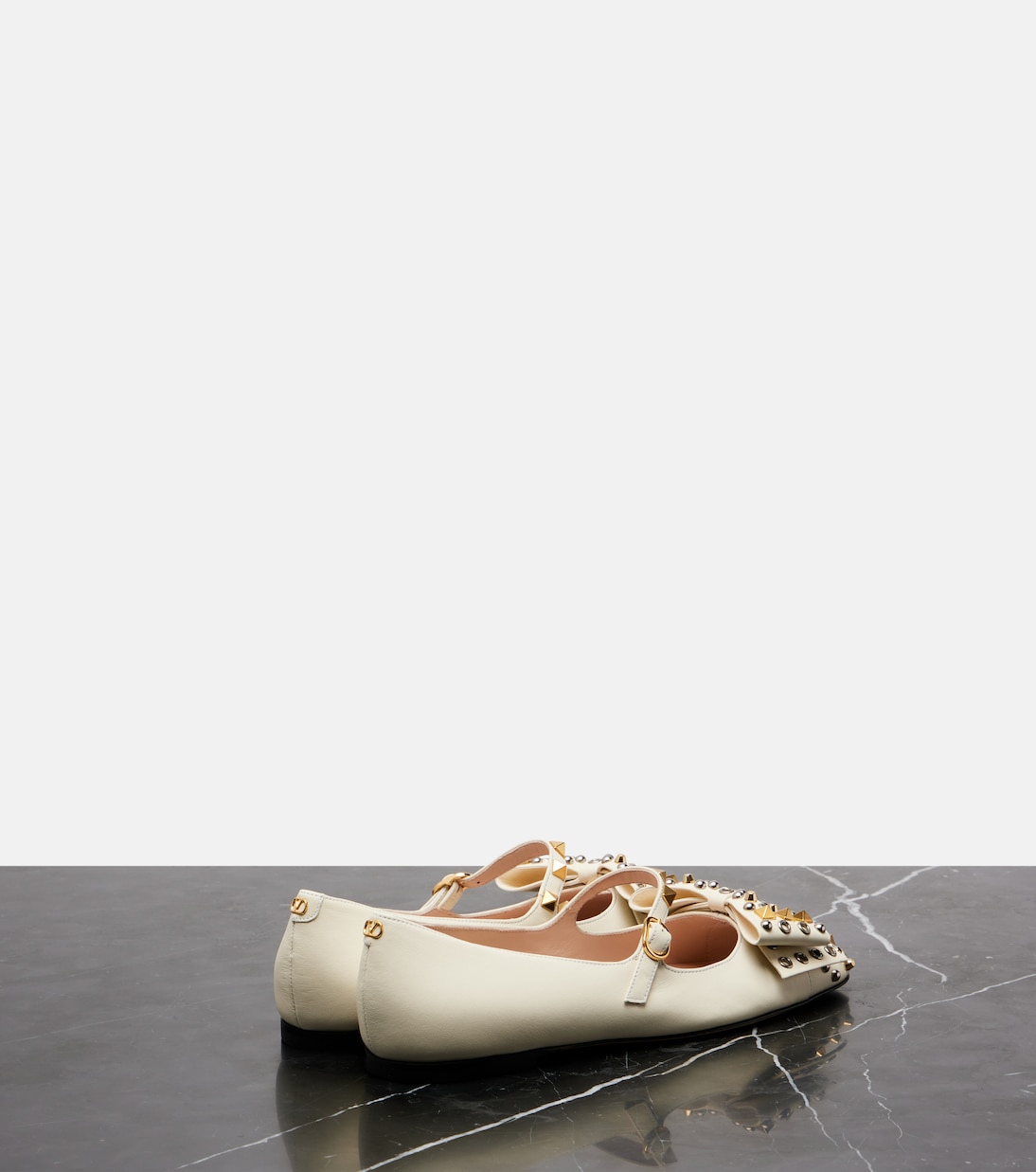 Verzierte Ballerinas Bowow aus Leder | Valentino Garavani