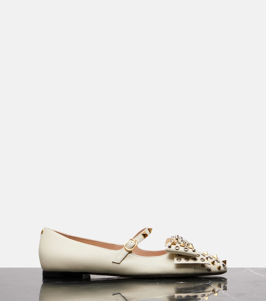 Verzierte Ballerinas Bowow aus Leder | Valentino Garavani