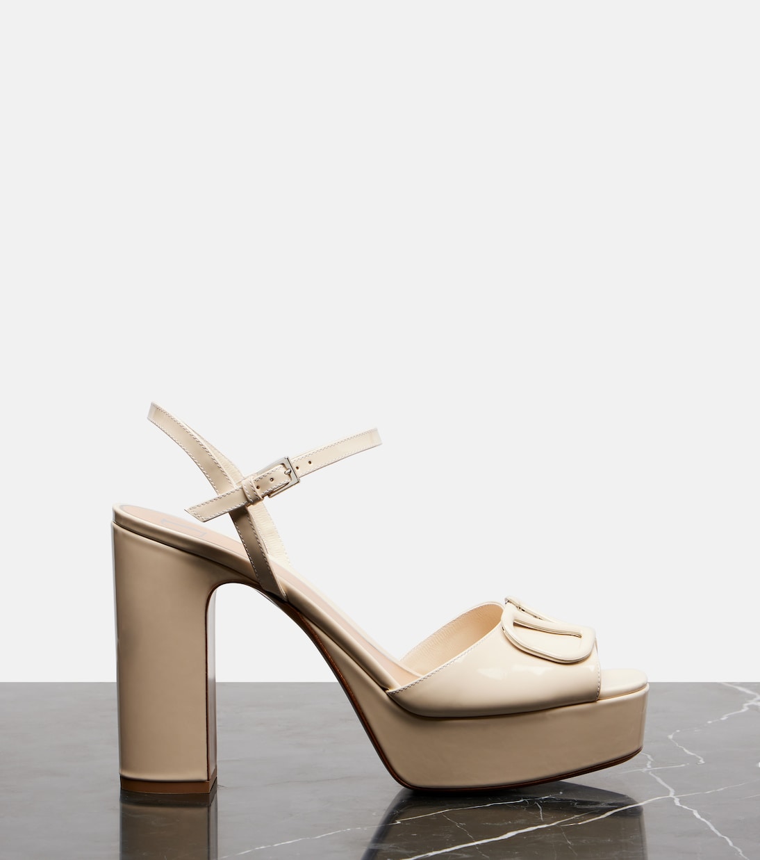 Plateausandalen Vlogo Signature 115 aus Leder | Valentino Garavani