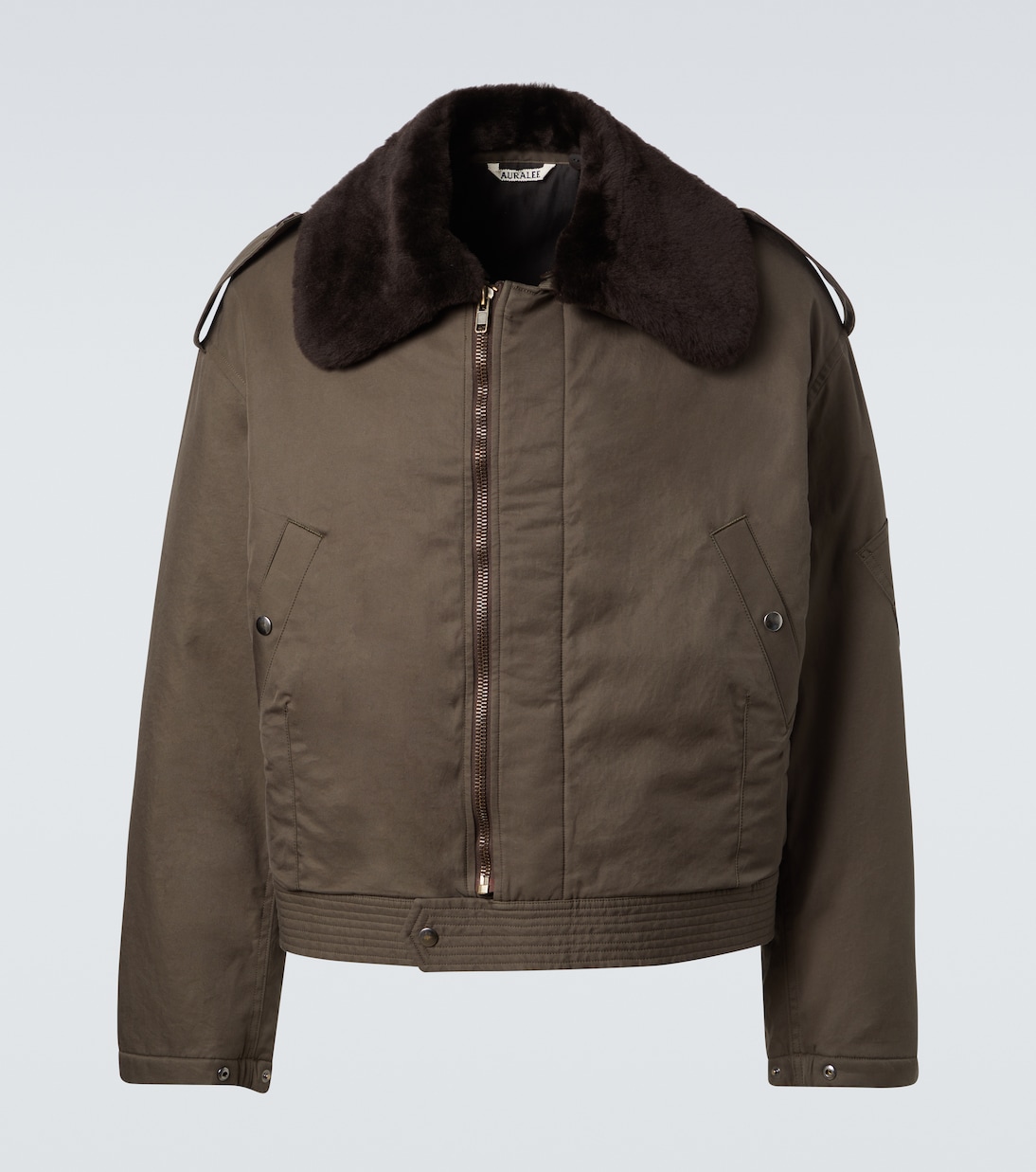 Veste en gabardine de coton et shearling | Auralee