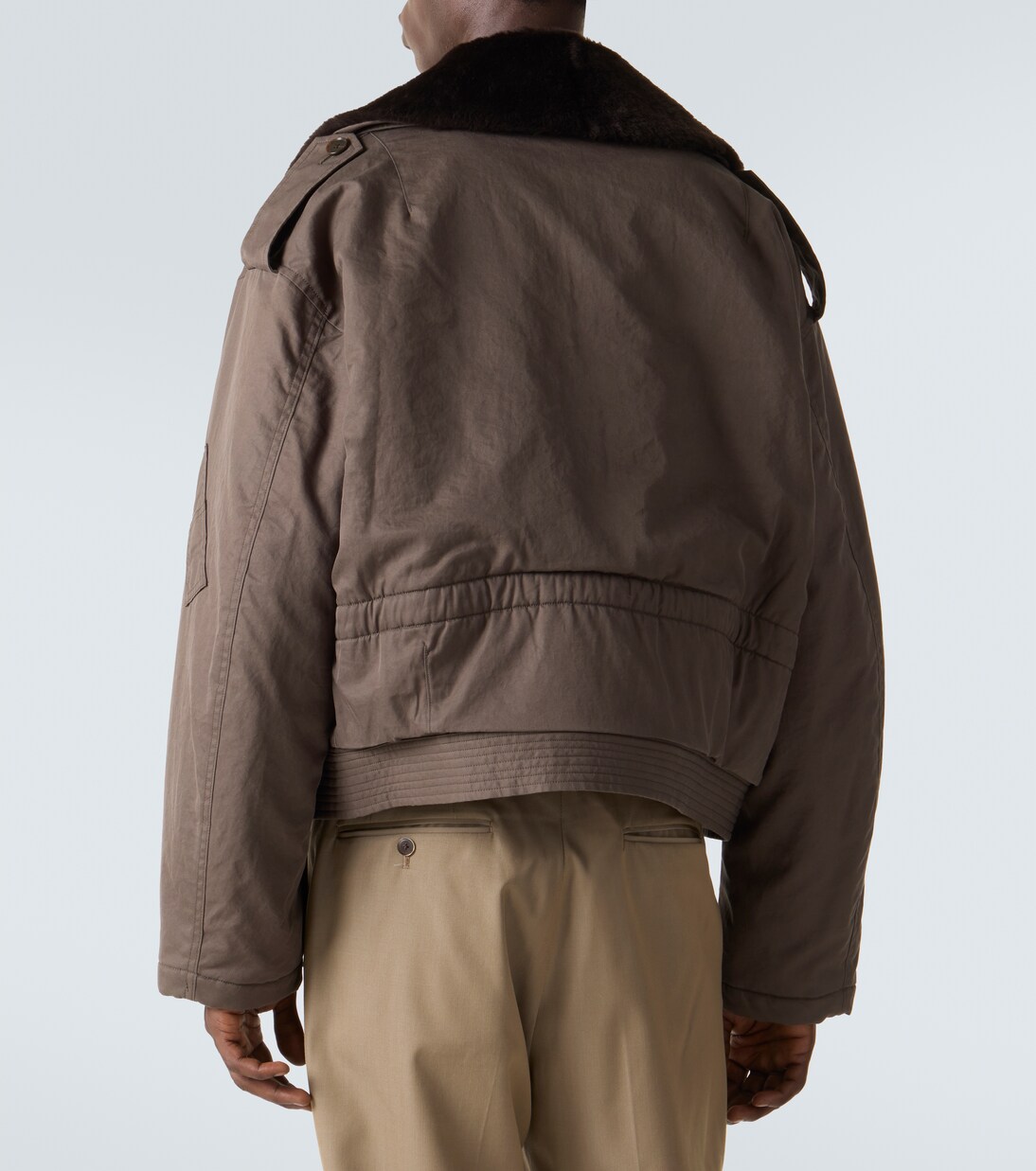 Veste en gabardine de coton et shearling | Auralee