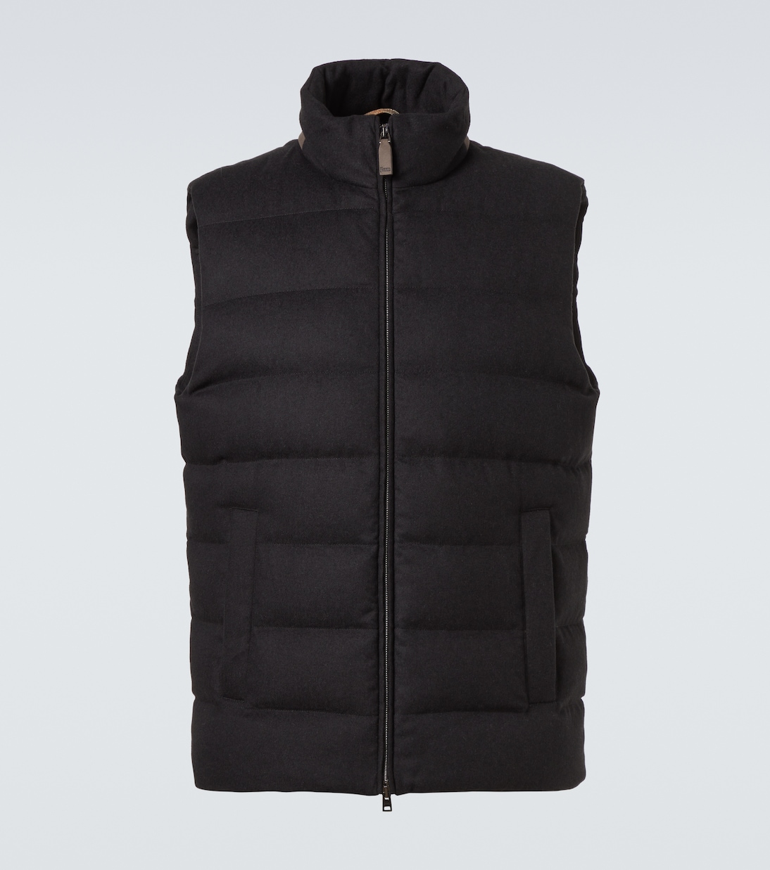 Veste doudoune sans manches en soie et cachemire | Herno