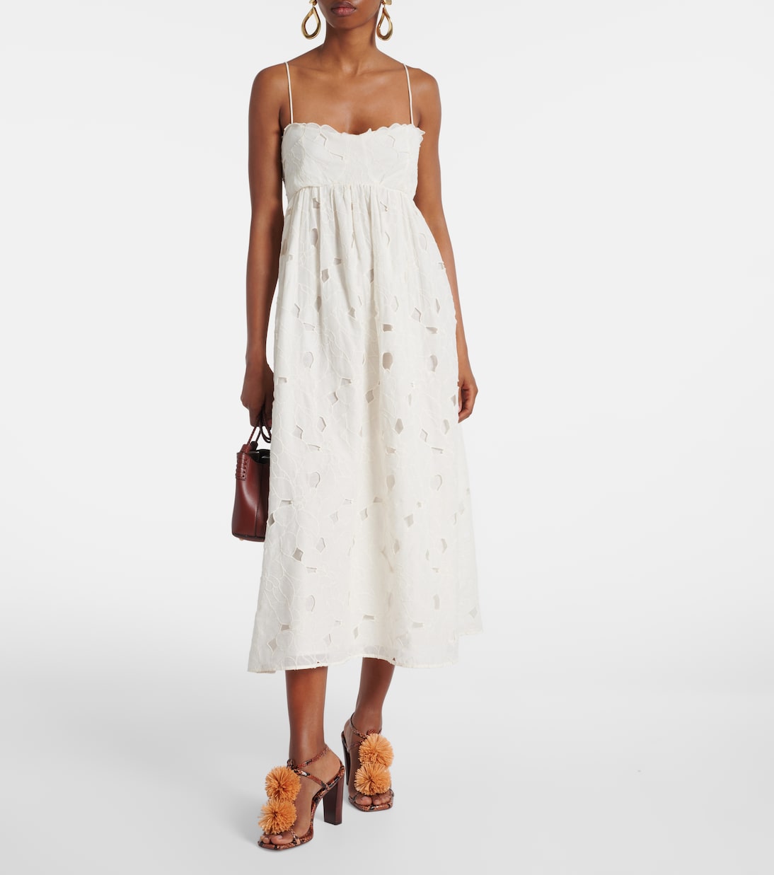 Abito midi Marina in organza di cotone con stampa floreale | Ulla Johnson