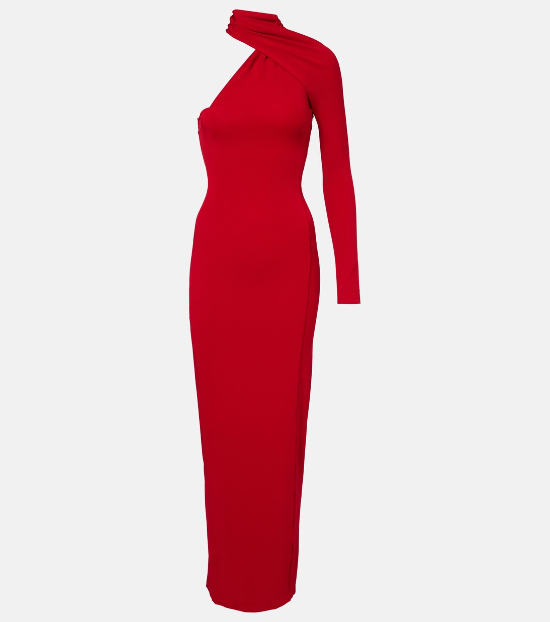 One-shoulder crêpe maxi dress | Courrèges