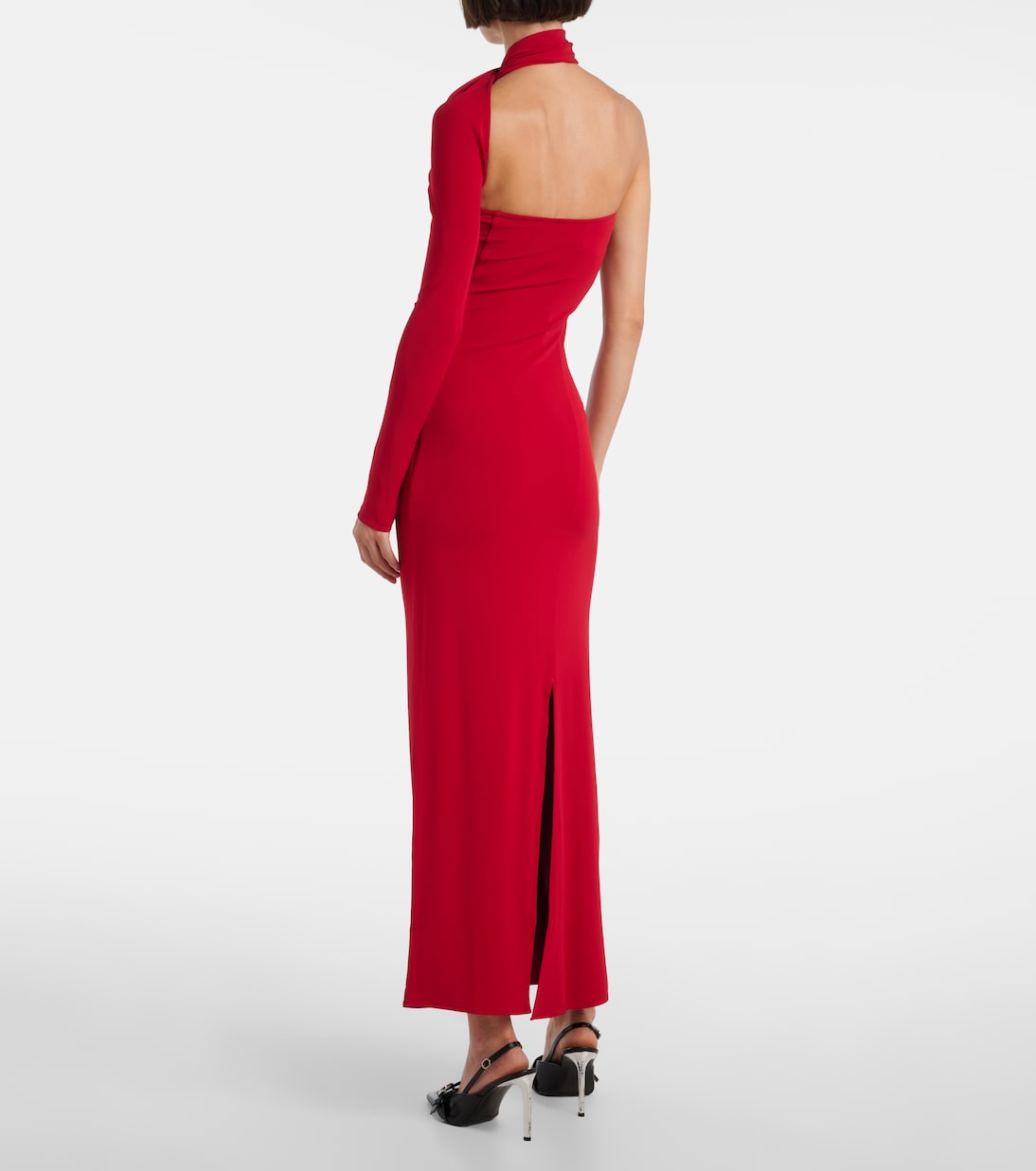 One-shoulder crêpe maxi dress | Courrèges