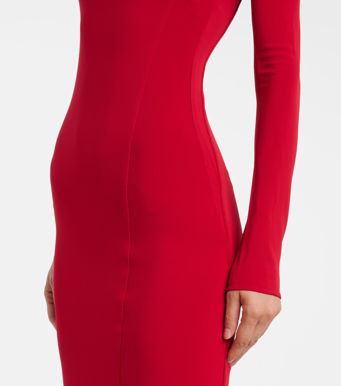 One-shoulder crêpe maxi dress | Courrèges