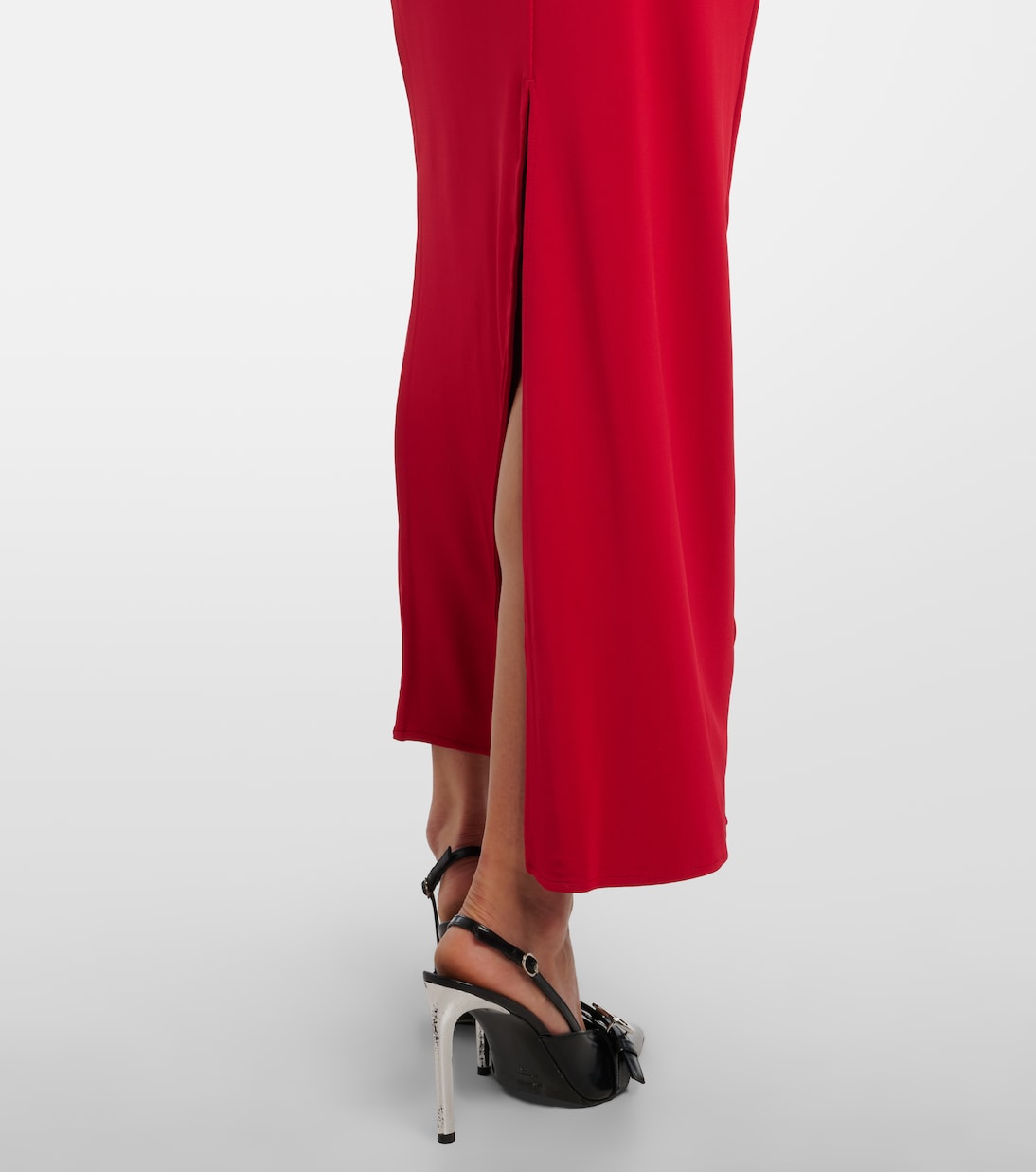 One-shoulder crêpe maxi dress | Courrèges