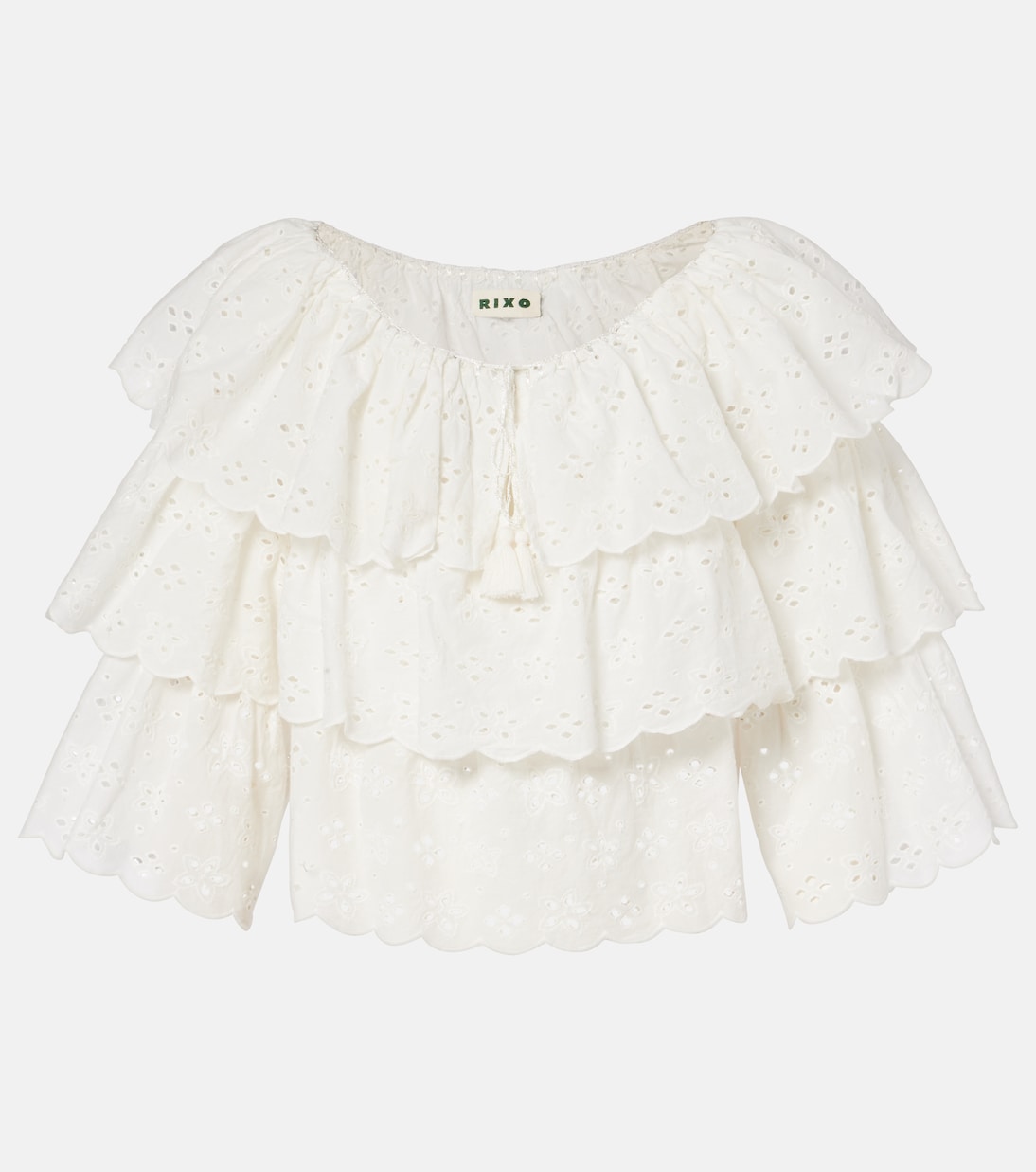 Broderie anglaise tiered cotton top | Rixo