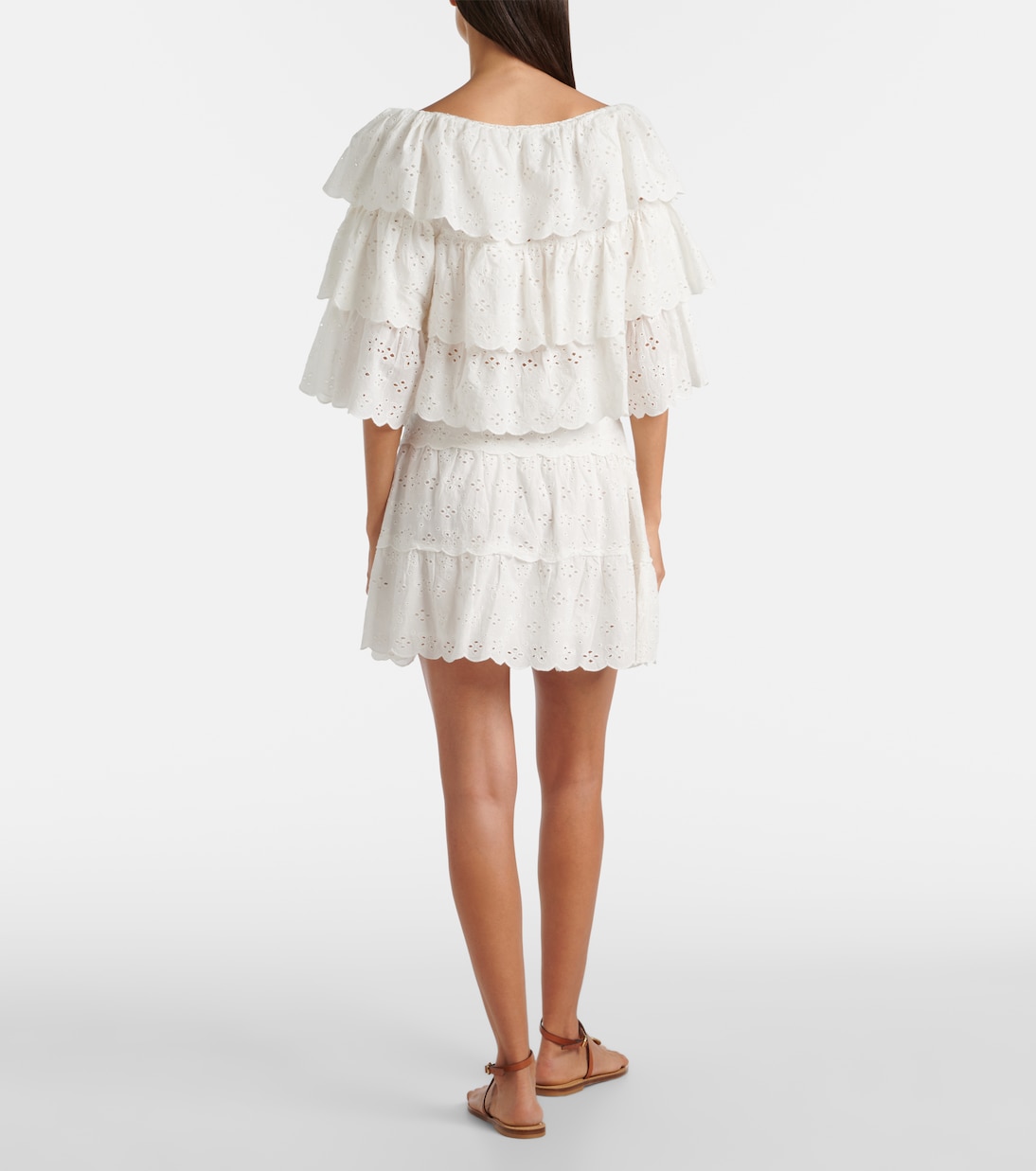 Broderie anglaise tiered cotton top | Rixo