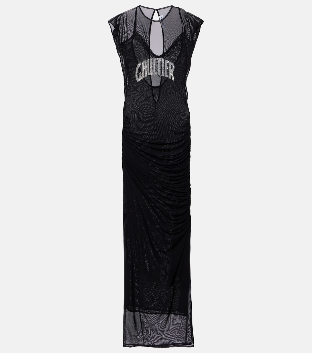 Vestido largo de malla con lentejuelas | Jean Paul Gaultier