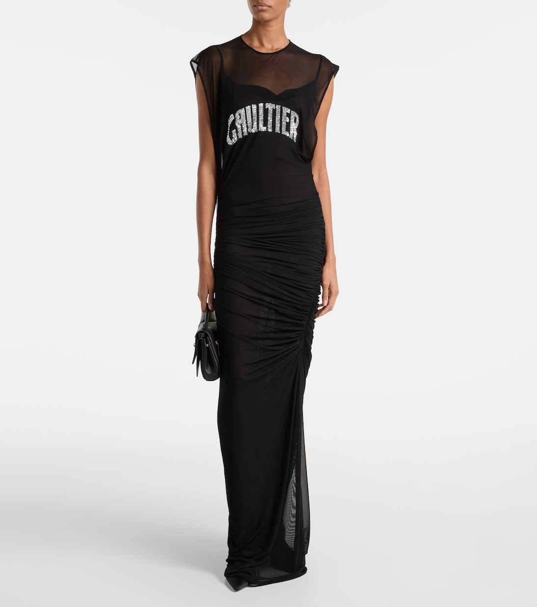 Vestido largo de malla con lentejuelas | Jean Paul Gaultier