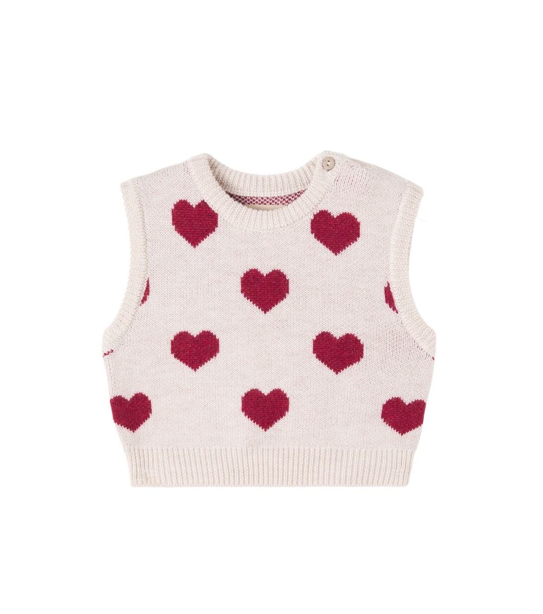 Baby Gaby jacquard wool sweater vest | Wheat