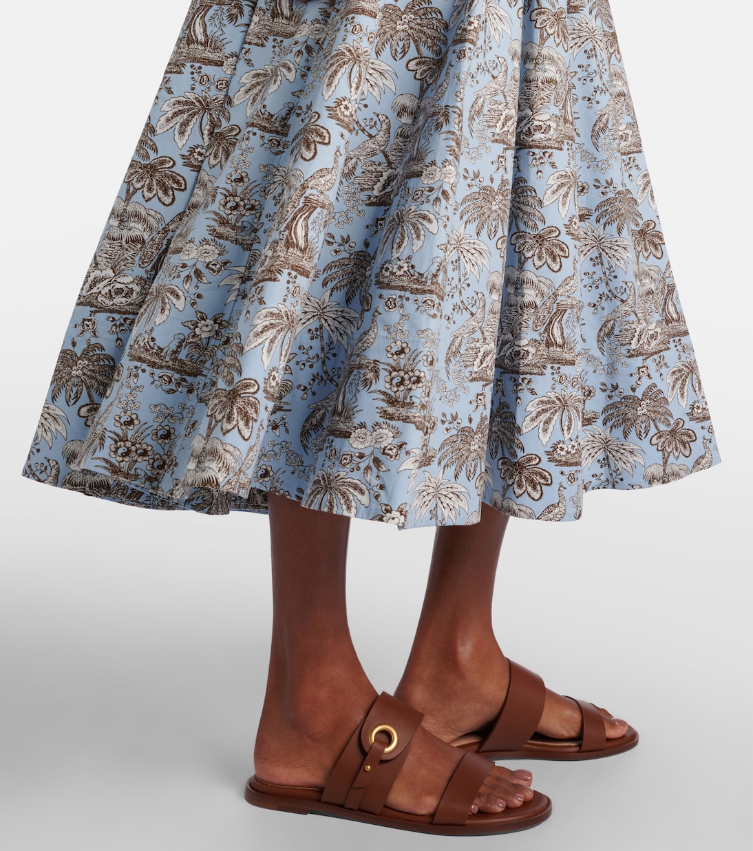 Wells floral cotton poplin midi dress | Staud