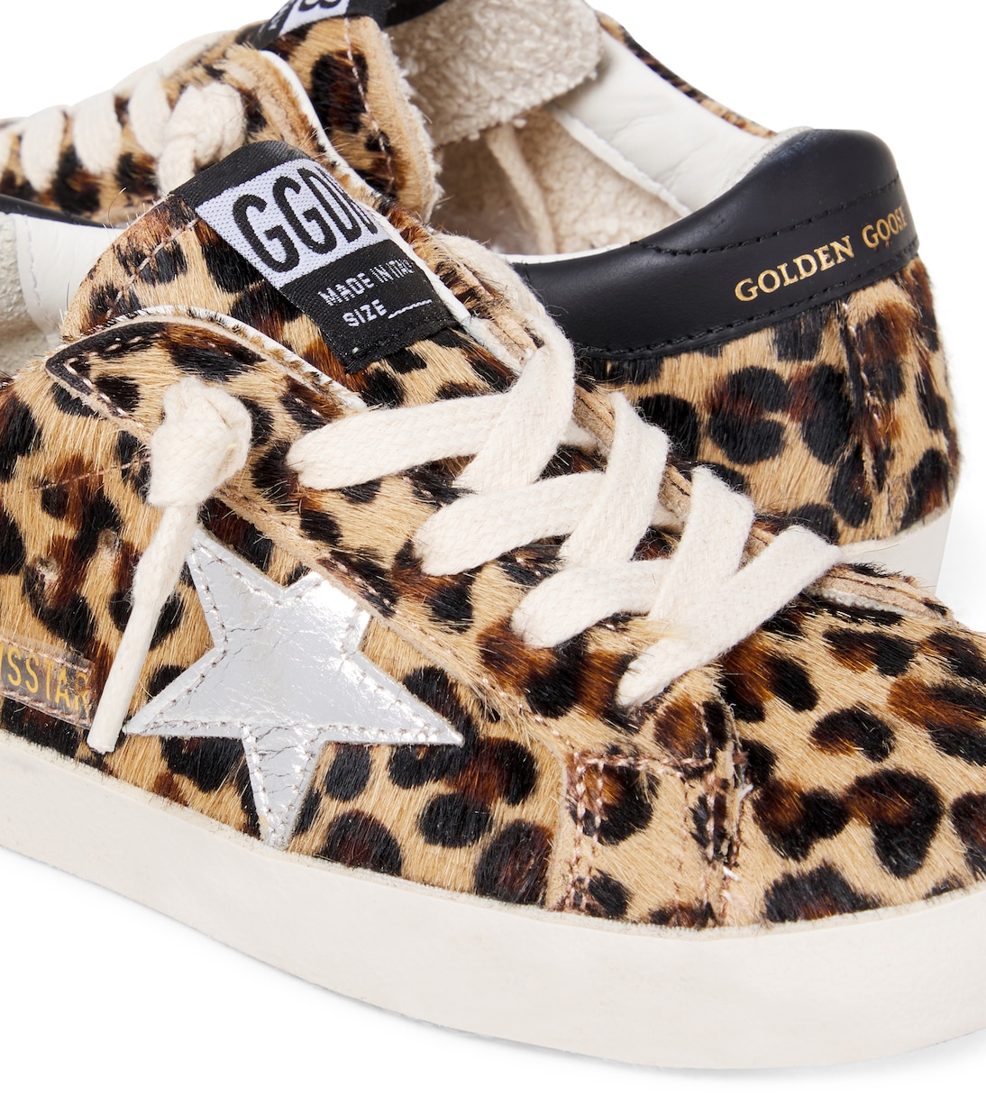 Super Star leopard-print calf hair sneakers | Golden Goose Kids