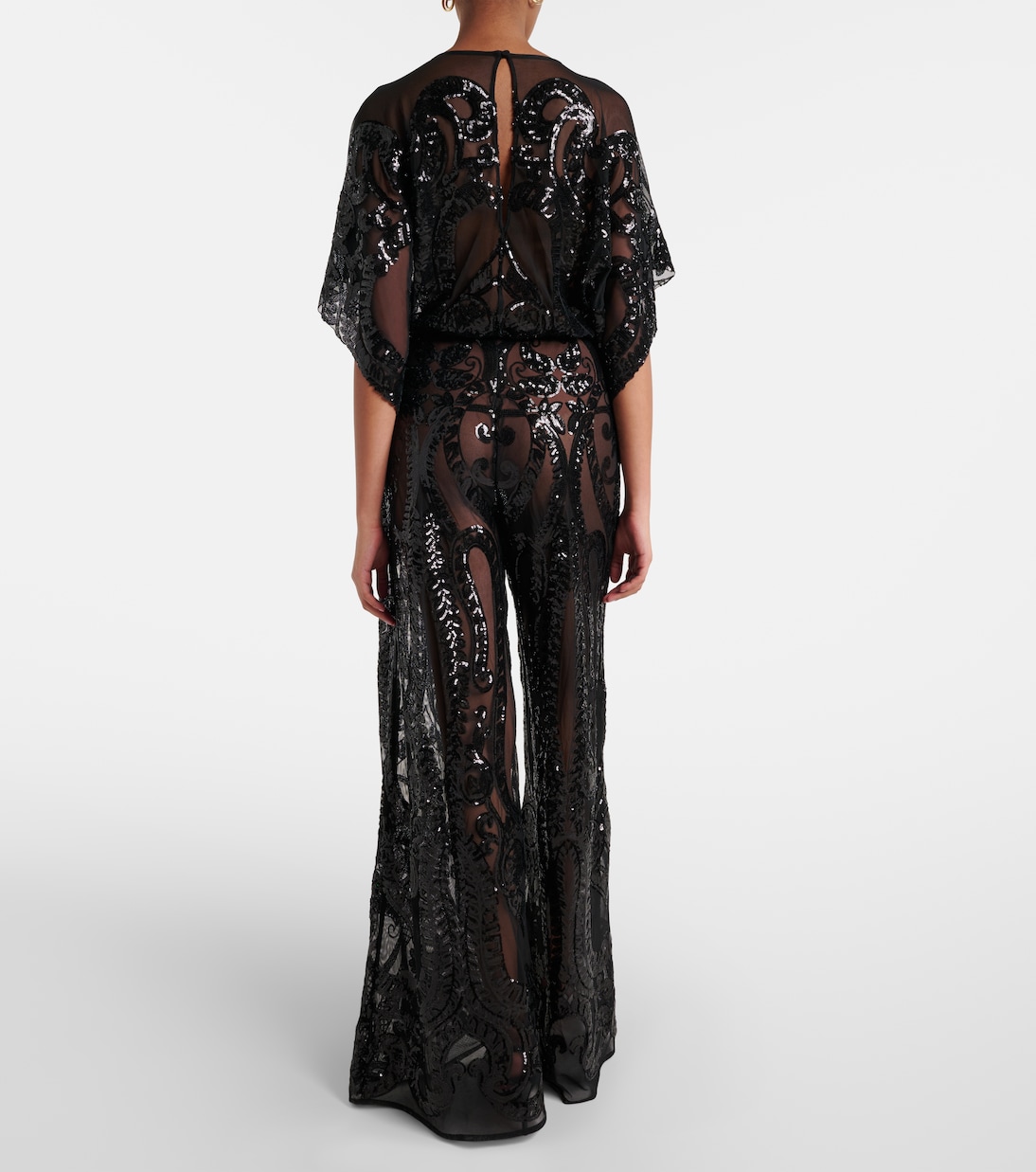 Jumpsuit Obie aus Mesh mit Pailletten | Norma Kamali
