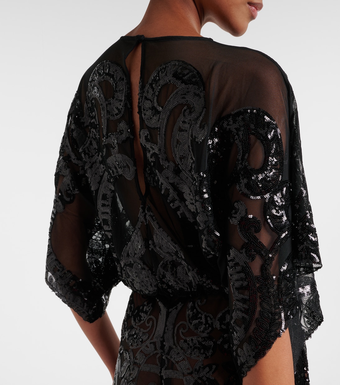 Jumpsuit Obie aus Mesh mit Pailletten | Norma Kamali