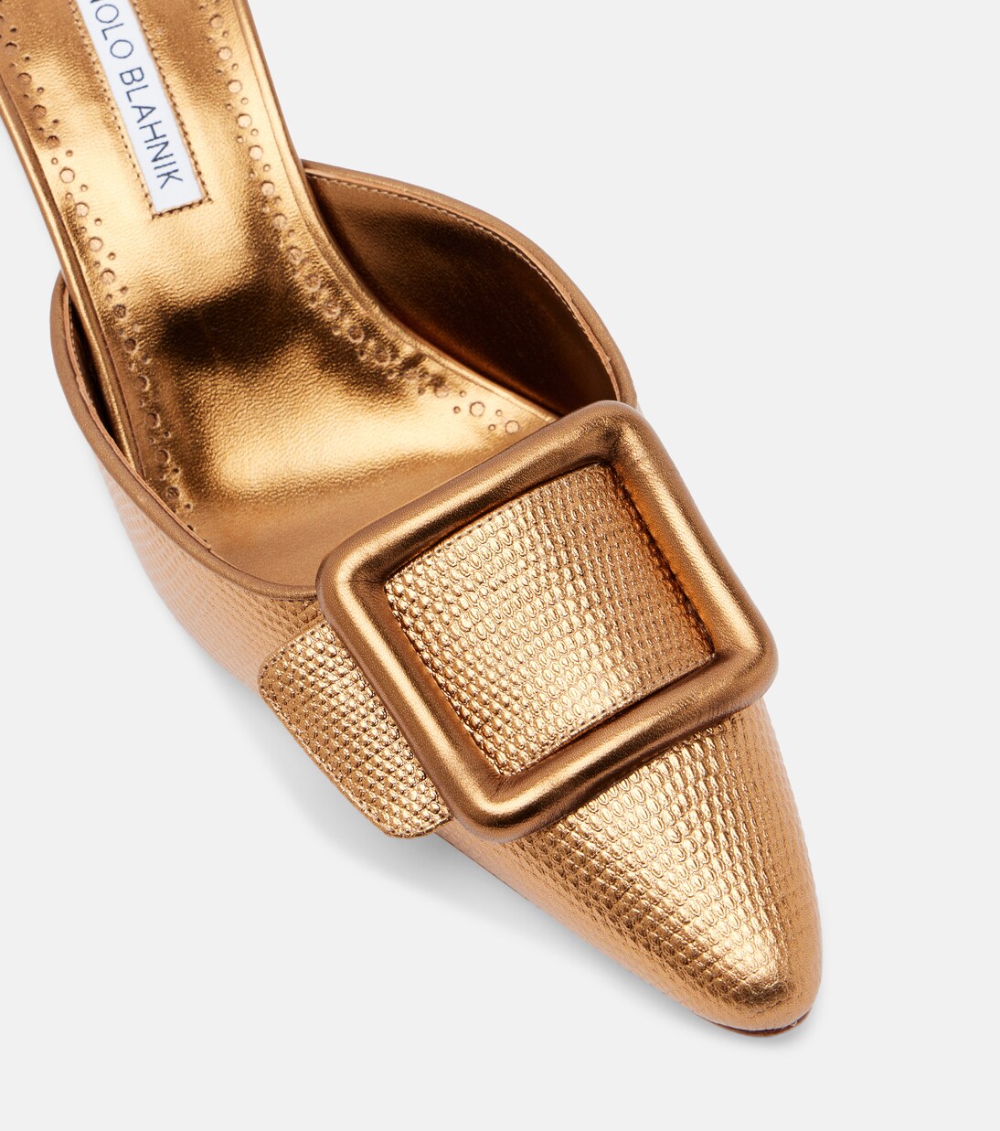 Maysale 50 metallic leather mules | Manolo Blahnik