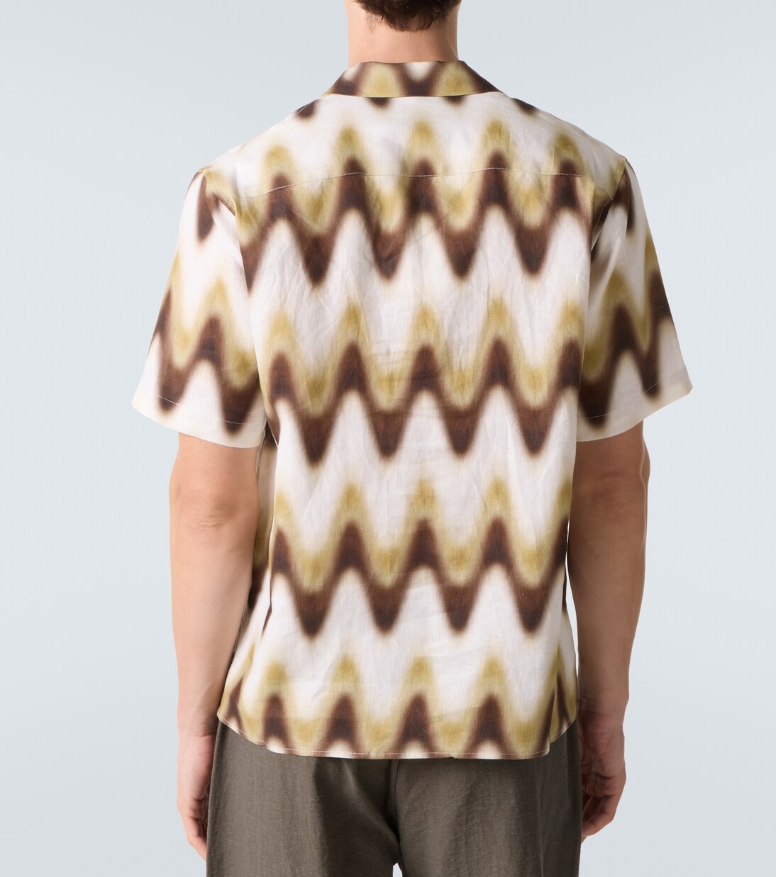 Printed linen bowling shirt | Commas