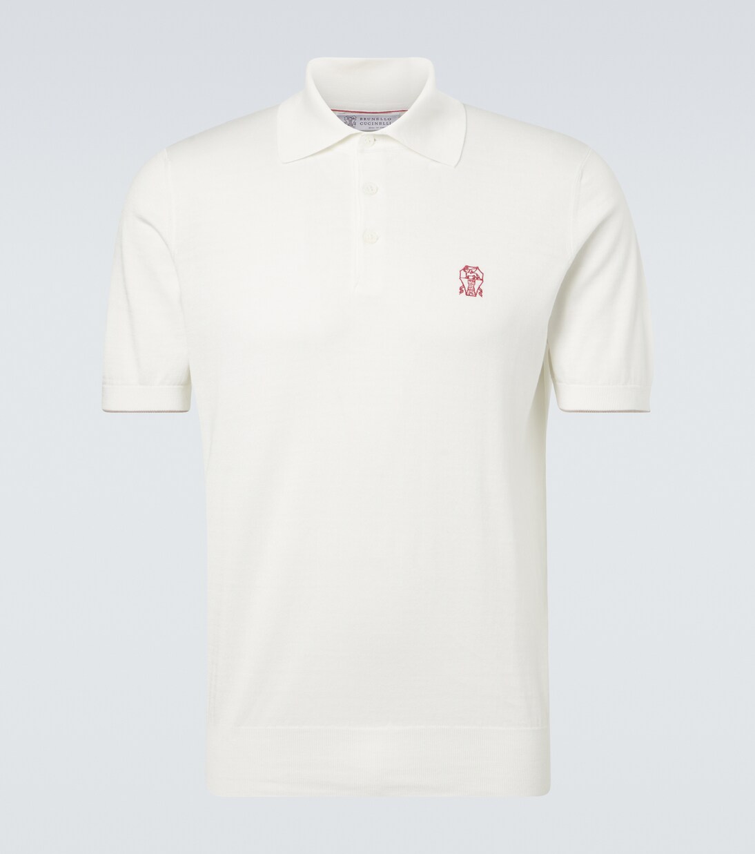 Besticktes Polohemd aus Baumwoll-Piqué | Brunello Cucinelli