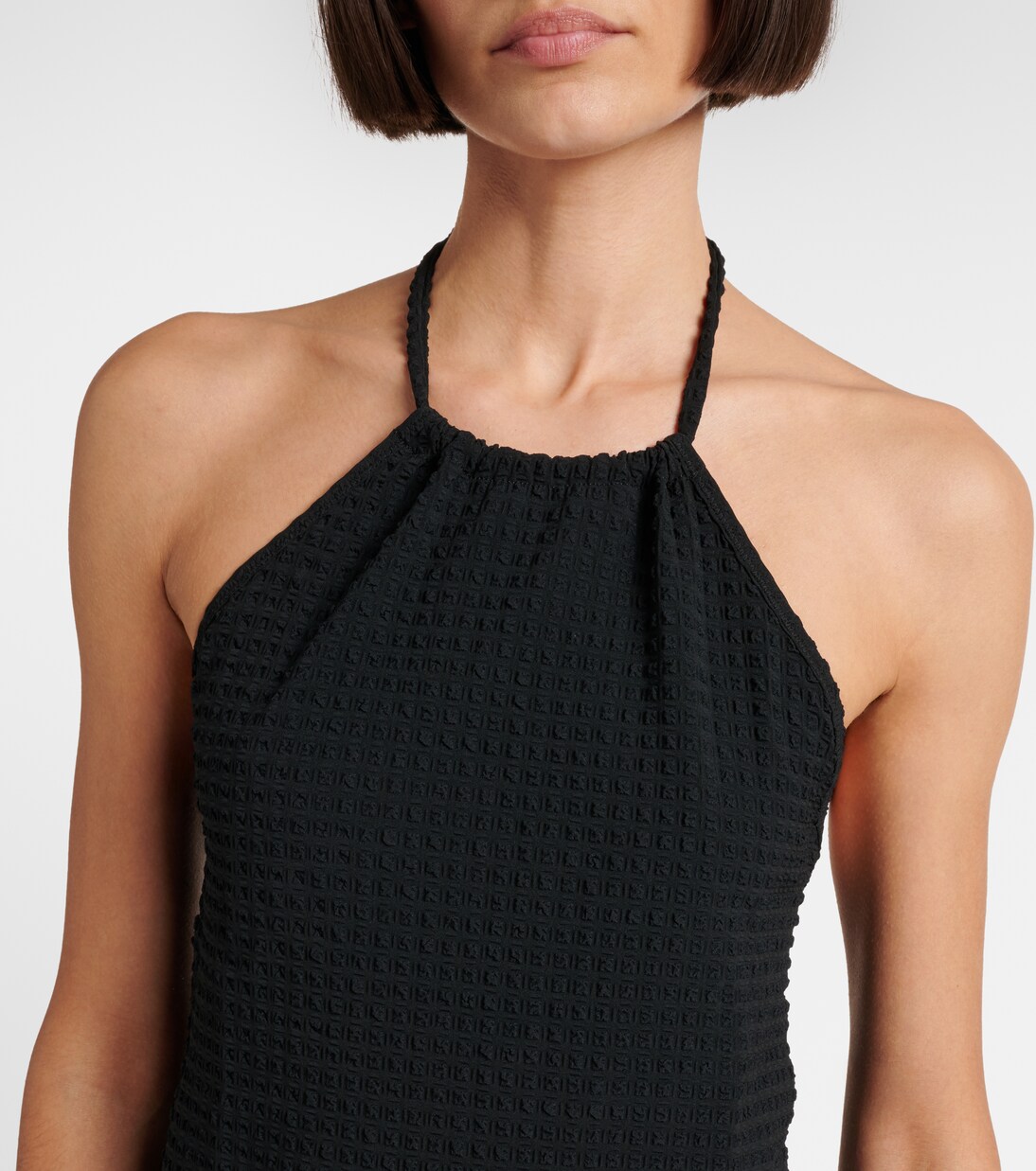 Halterneck seersucker minidress | Hunza G