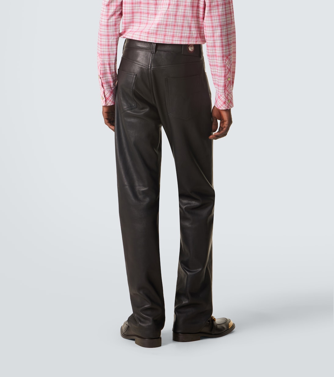 Pantalon droit en cuir | Versace