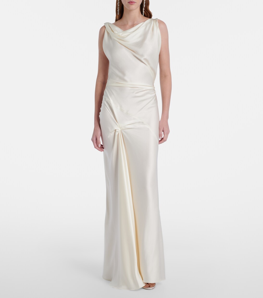 Robe longue Posy en satin | Victoria Beckham