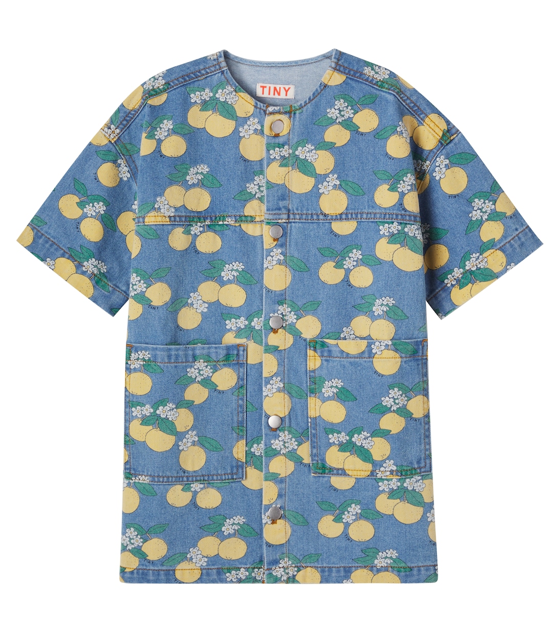 Bedrucktes Kleid aus Denim | Tinycottons