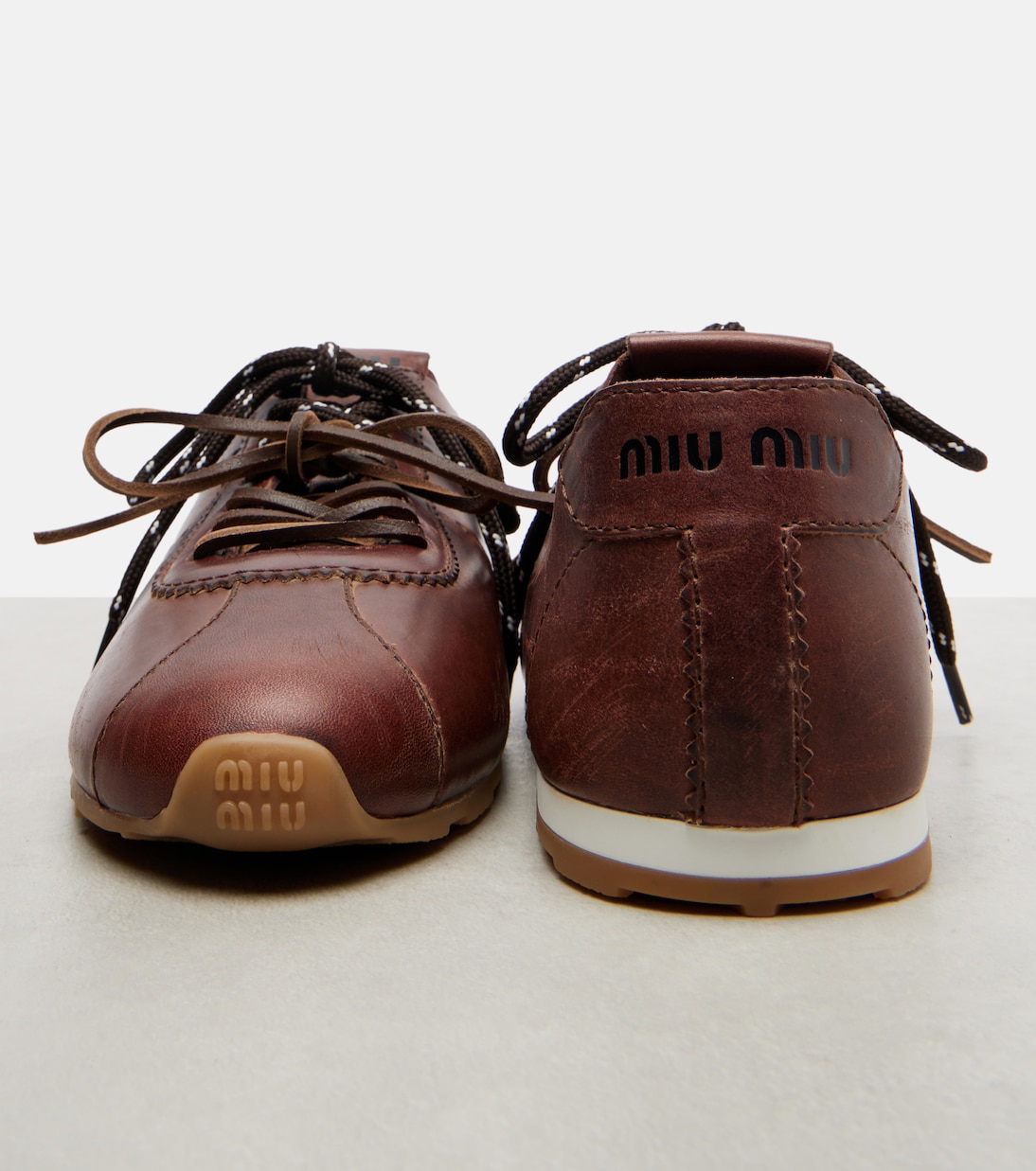 Plume leather sneakers  | Miu Miu