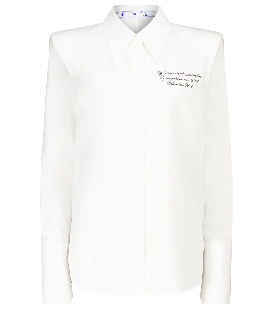 Camicia in cotone con ricami | Off-White