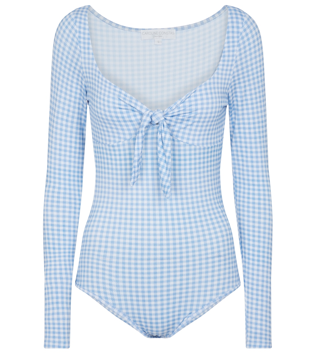 Jessie checked stretch-jersey bodysuit | Caroline Constas
