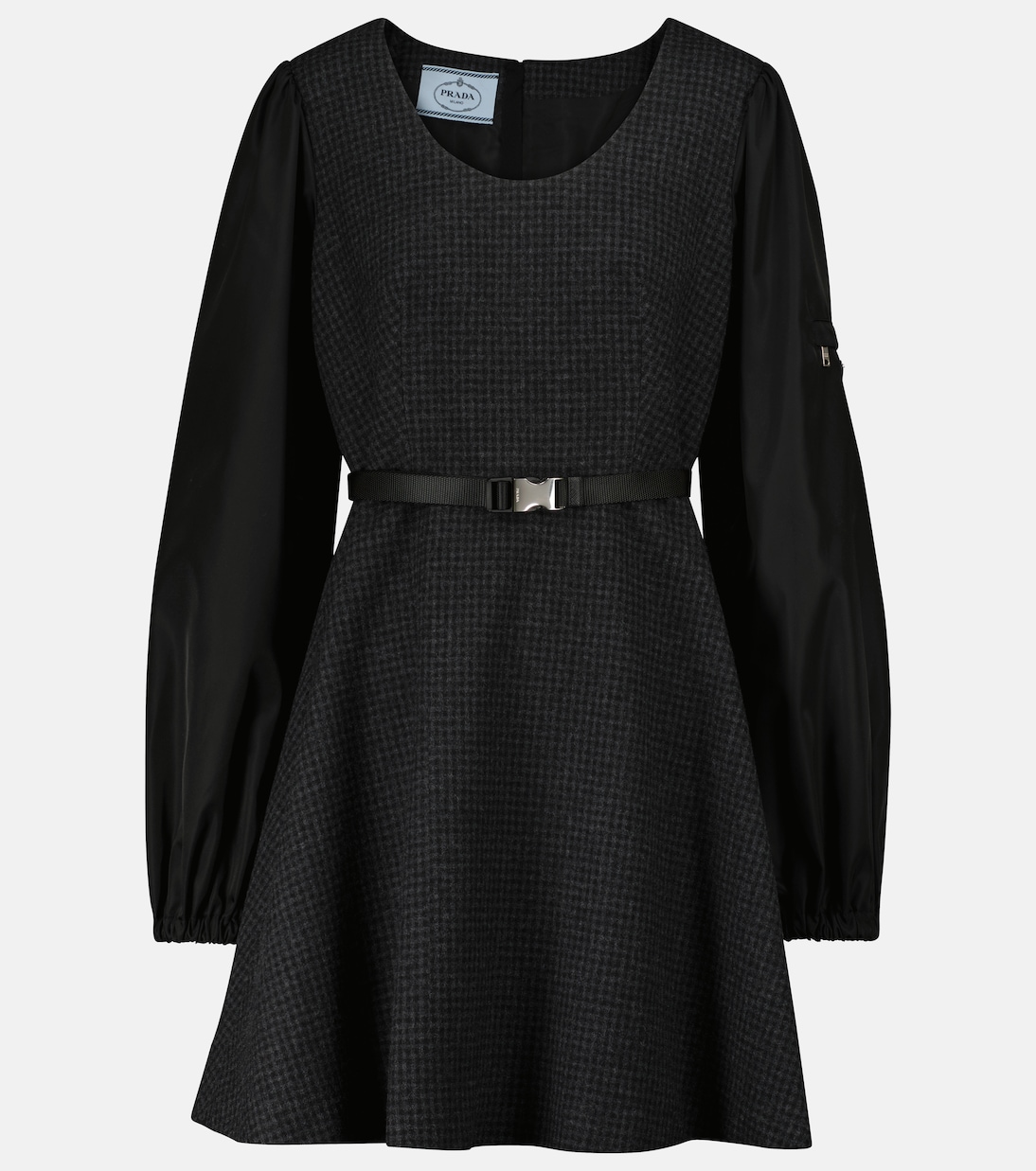 Miniabito in lana a quadri | Prada
