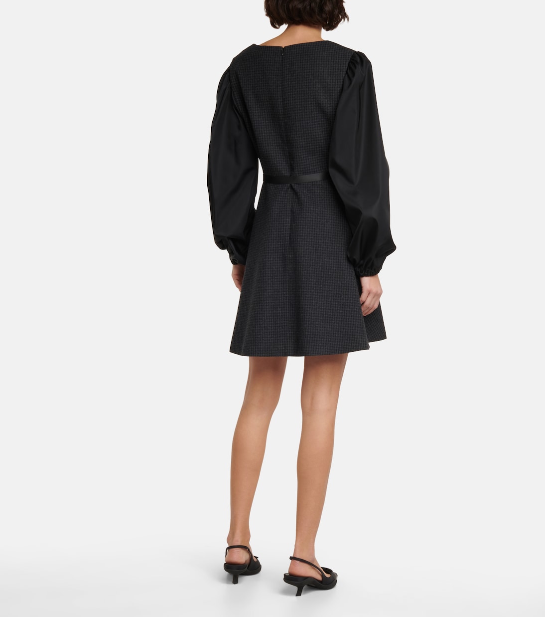 Miniabito in lana a quadri | Prada