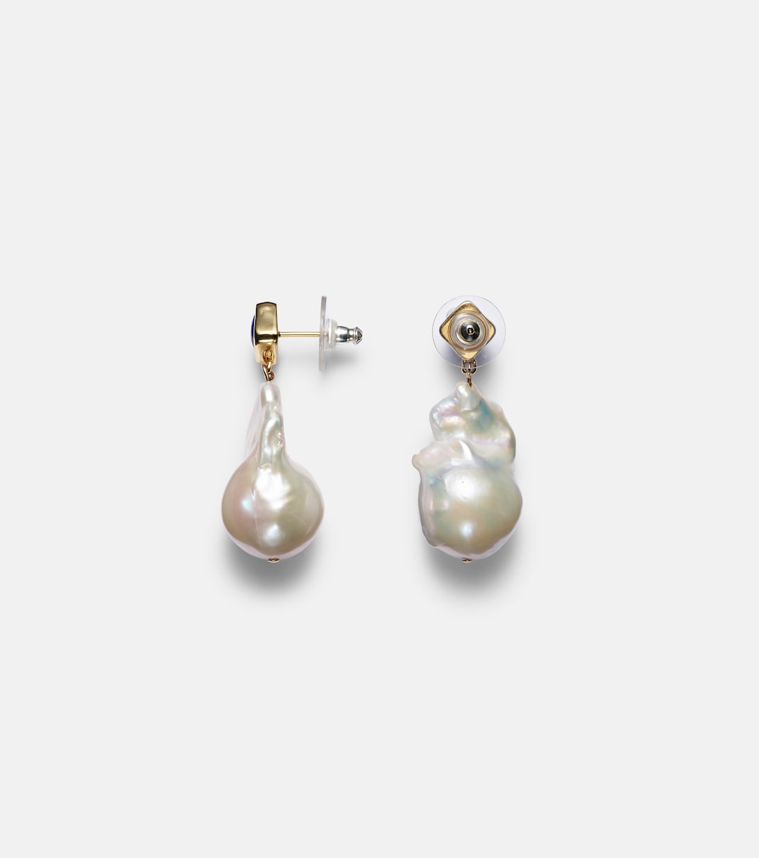Boucles d’oreilles Mer Large en or vermeil 18 ct, lapis-lazuli et perles baroques | Sophie Buhai