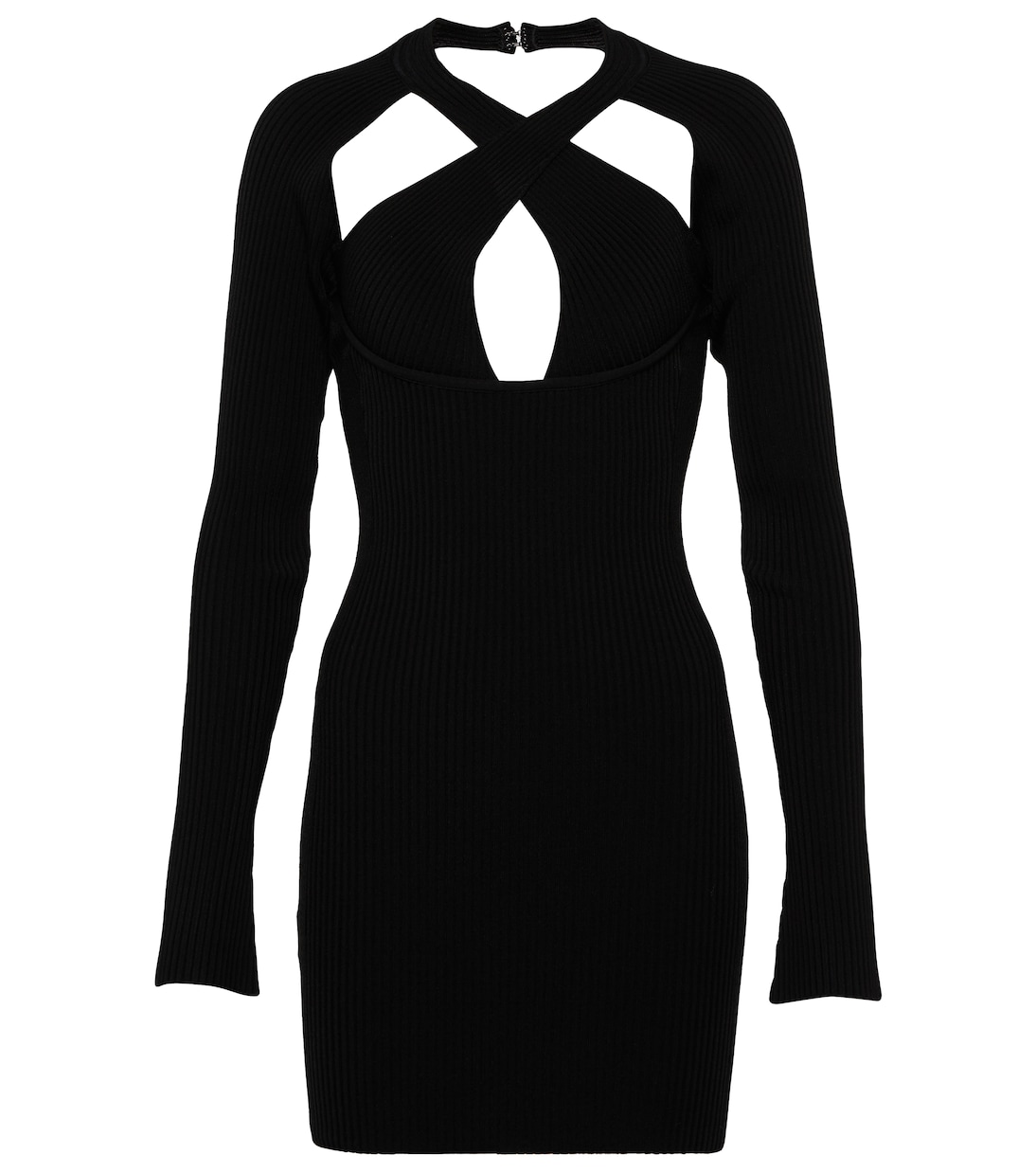 Vestido corto acanalado con abertura | David Koma