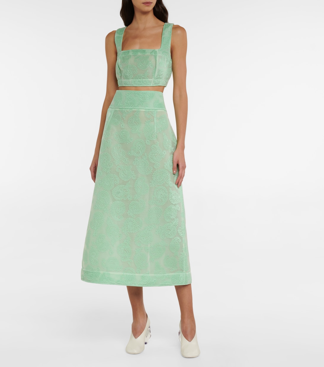 Jacquard chenille midi skirt | Jil Sander