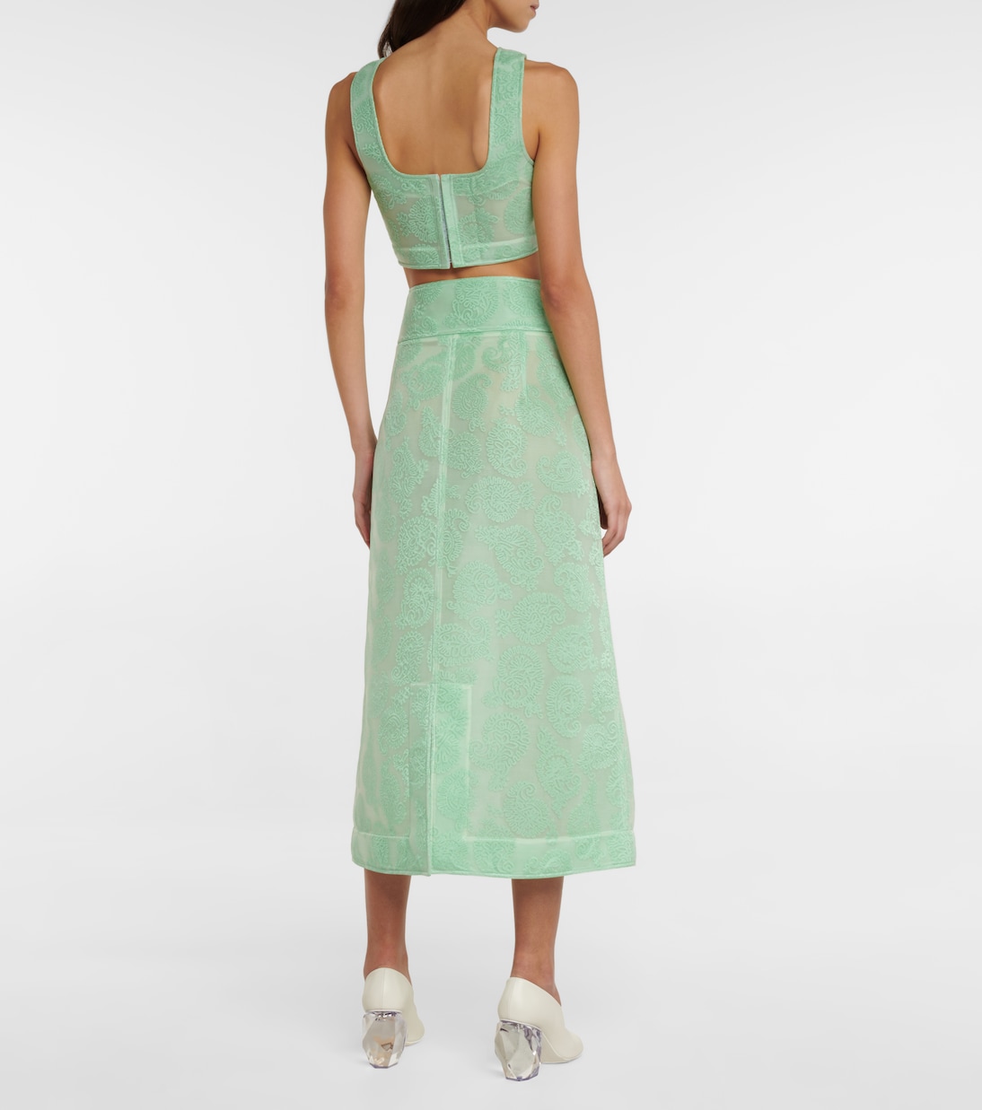 Jacquard chenille midi skirt | Jil Sander