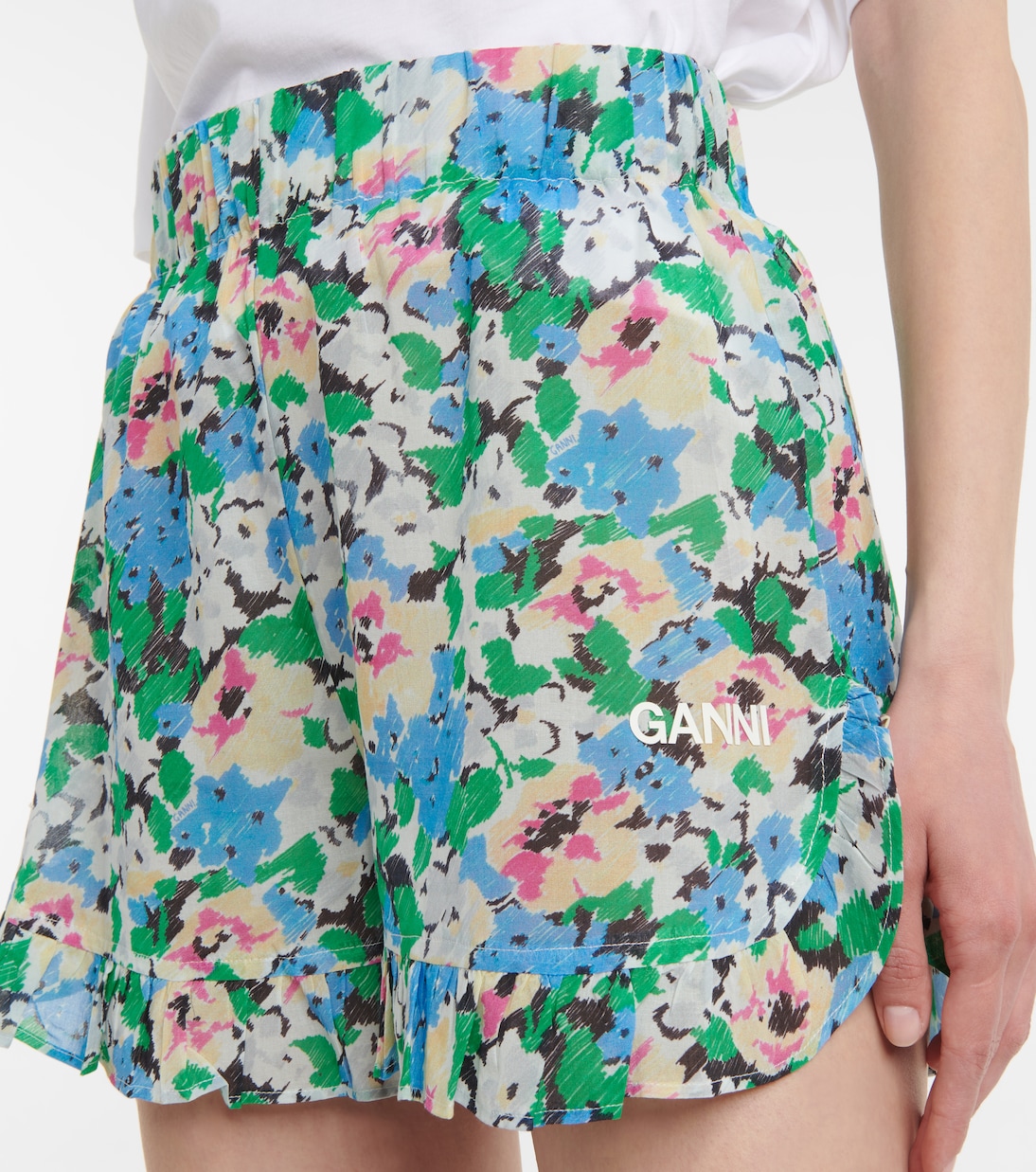 Shorts in cotone con stampa | Ganni